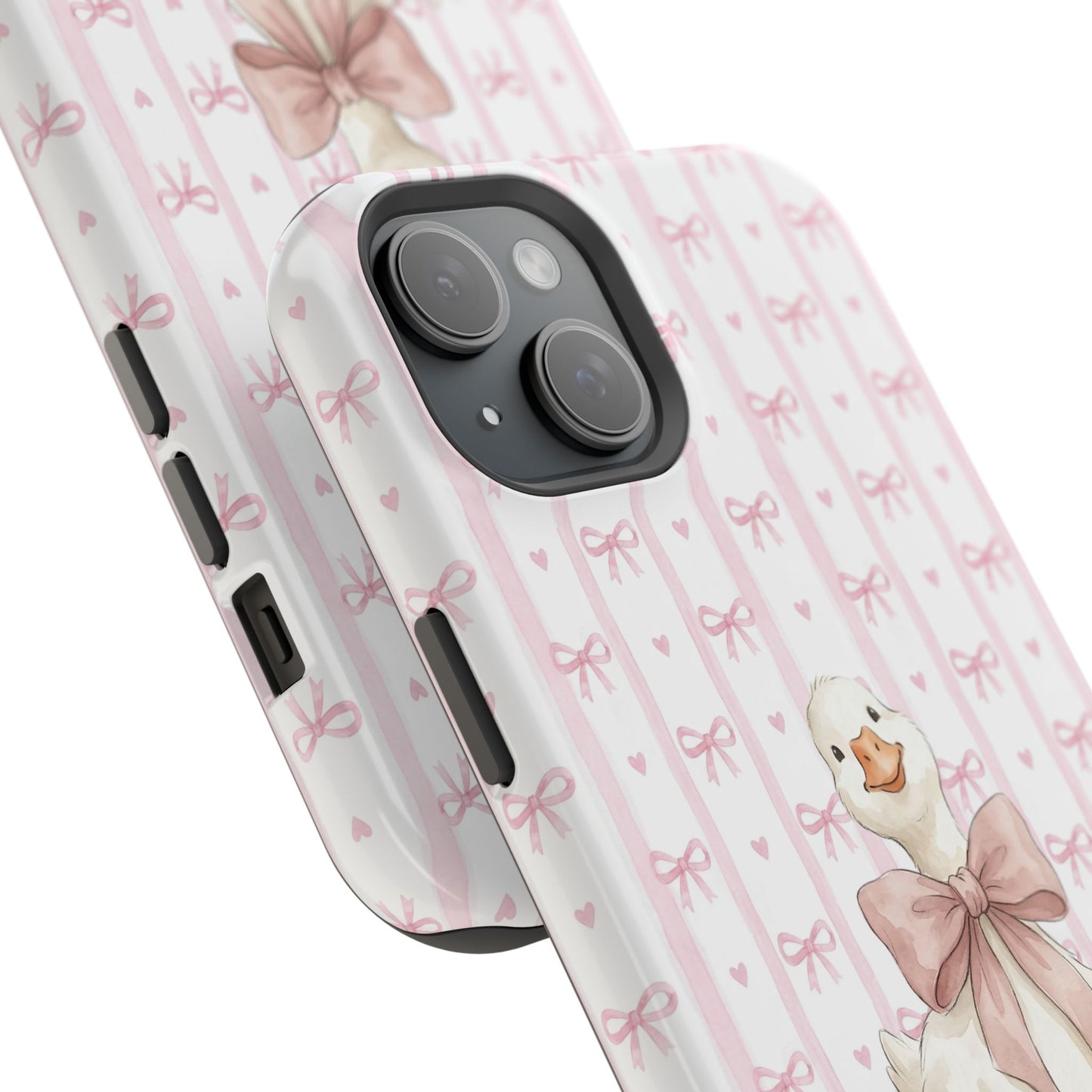 Coquette Goose Phone Case – Goose with Bow Aesthetic Case for iPhone & Samsung Galaxy