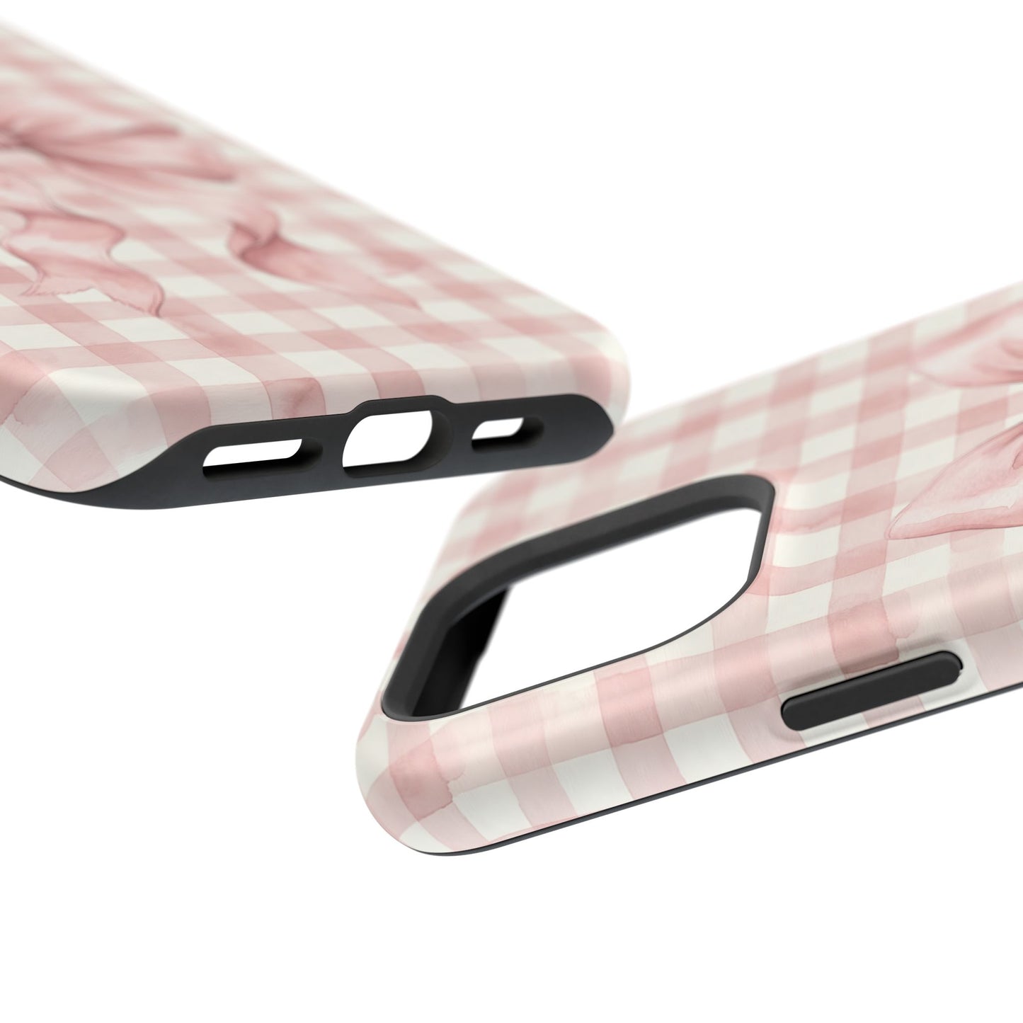 Coquette Bow Phone Case – Pink Gingham Ribbon Aesthetic Case for iPhone & Samsung Galaxy