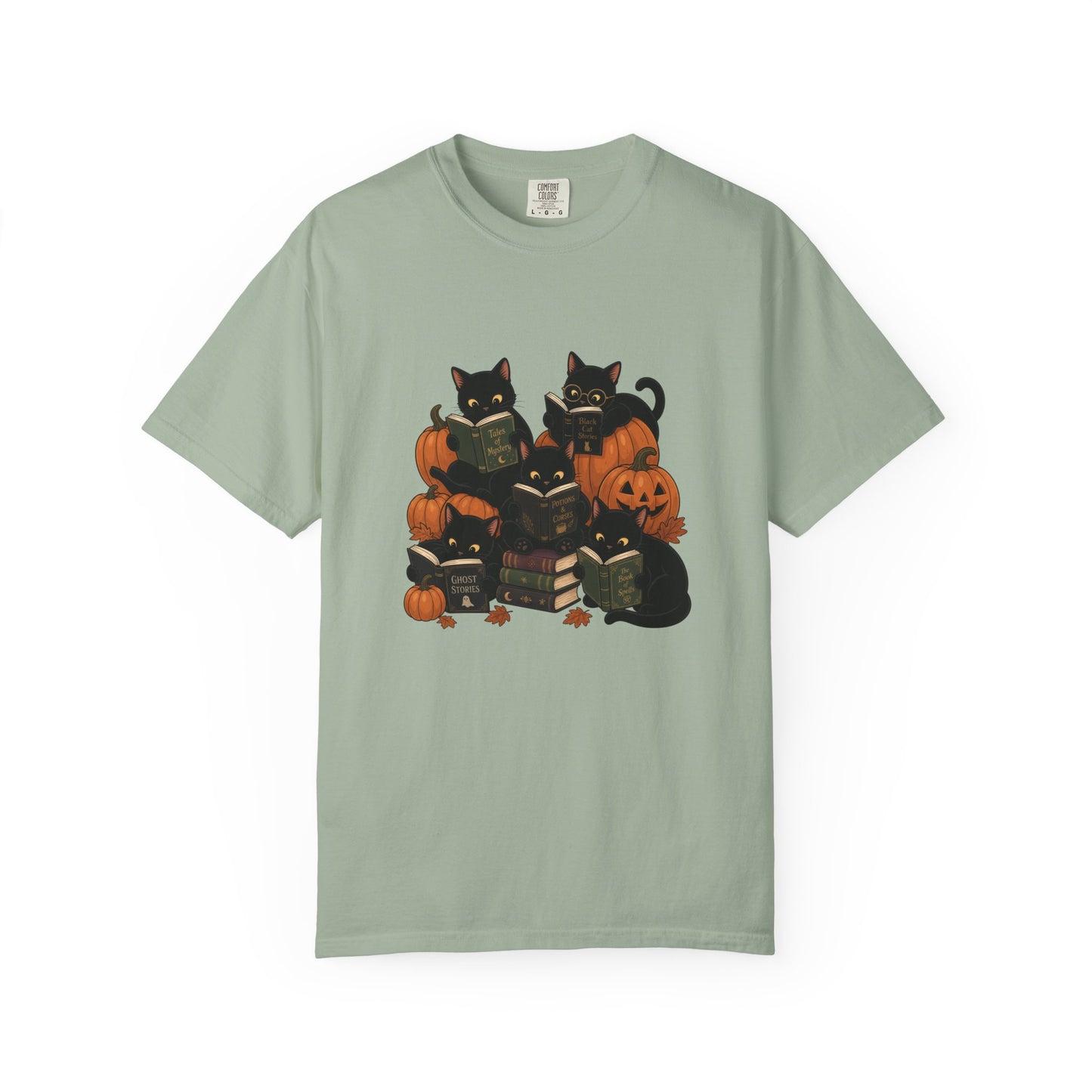 Halloween Black Cats & Pumpkins Comfort Colors T-Shirt