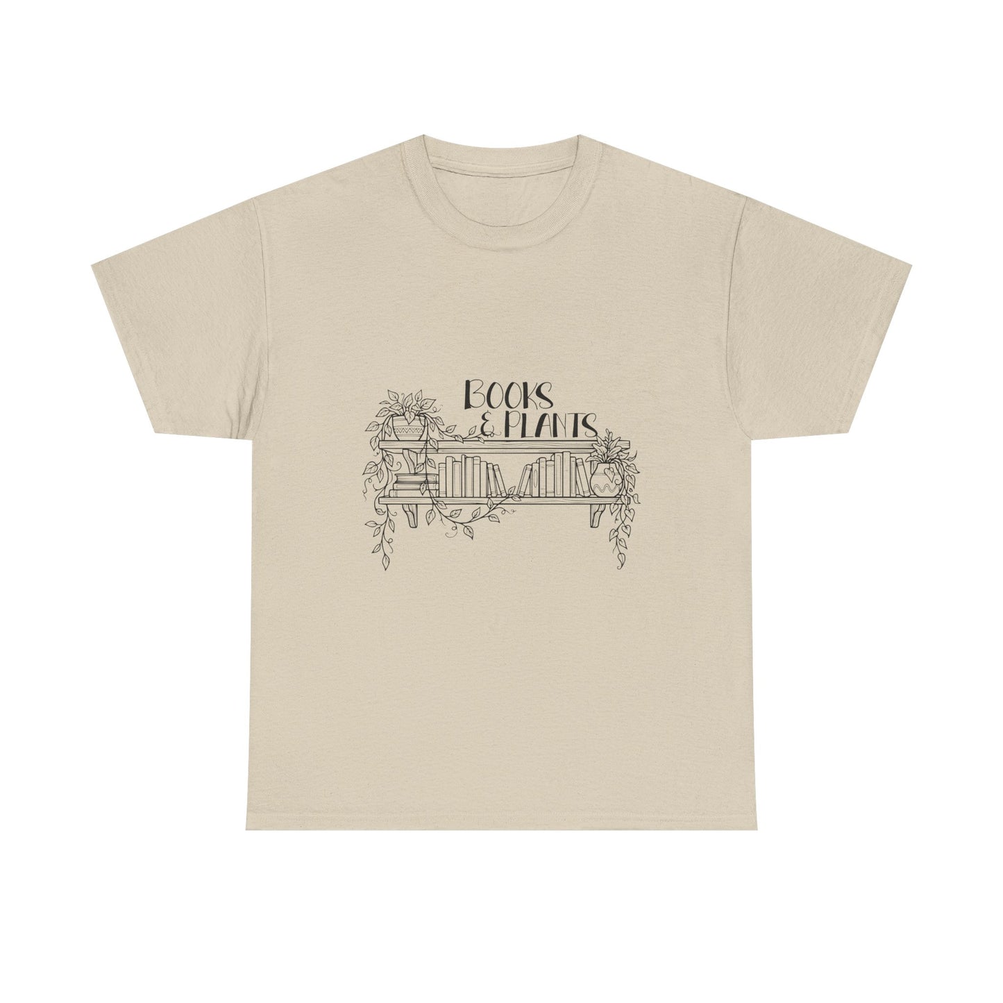 Cottagecore Book Lover T-Shirt – Books and Plants Graphic Tee on Gildan for Cozy Readers