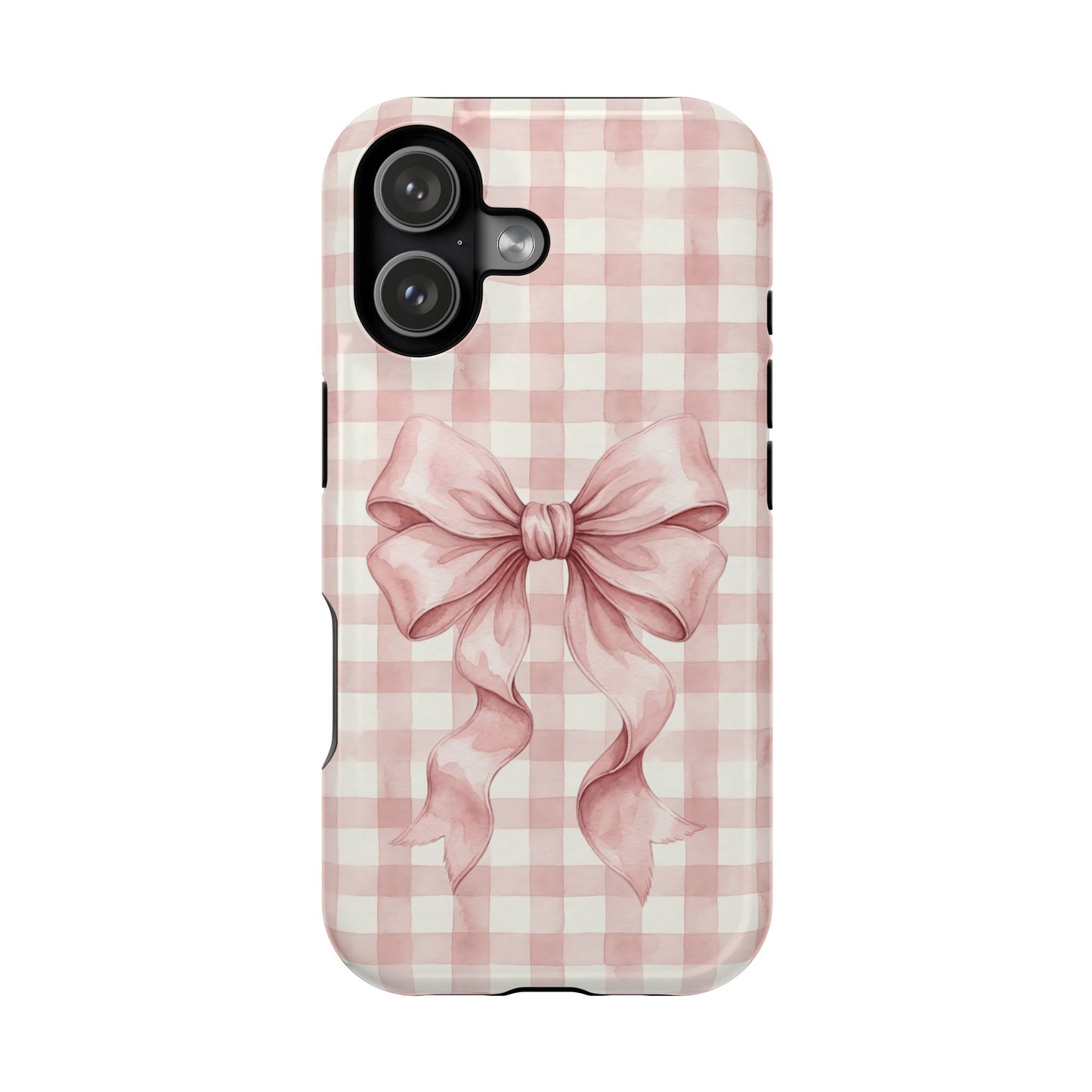 Coquette Bow Phone Case – Pink Gingham Ribbon Aesthetic Case for iPhone & Samsung Galaxy