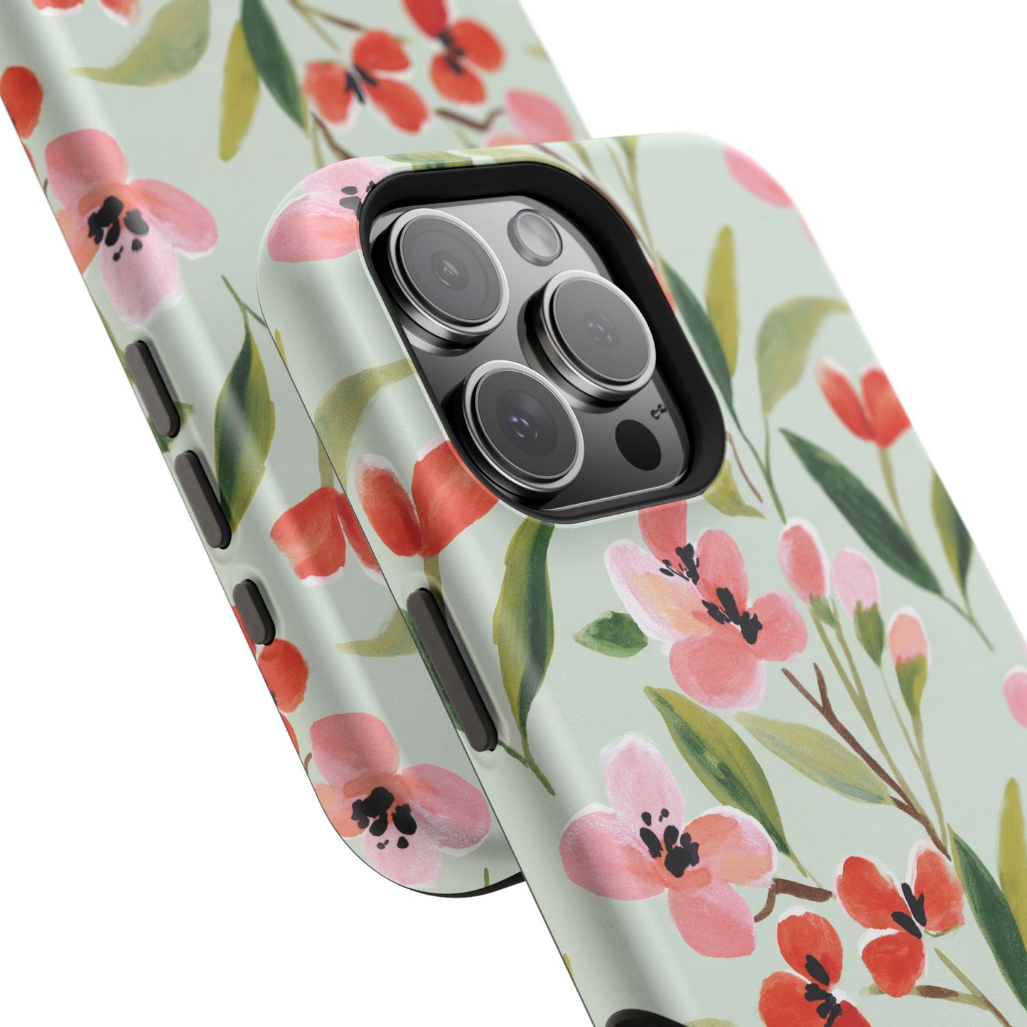 Coquette Floral Phone Case – Red & Pink Flower Aesthetic Case for iPhone & Samsung Galaxy