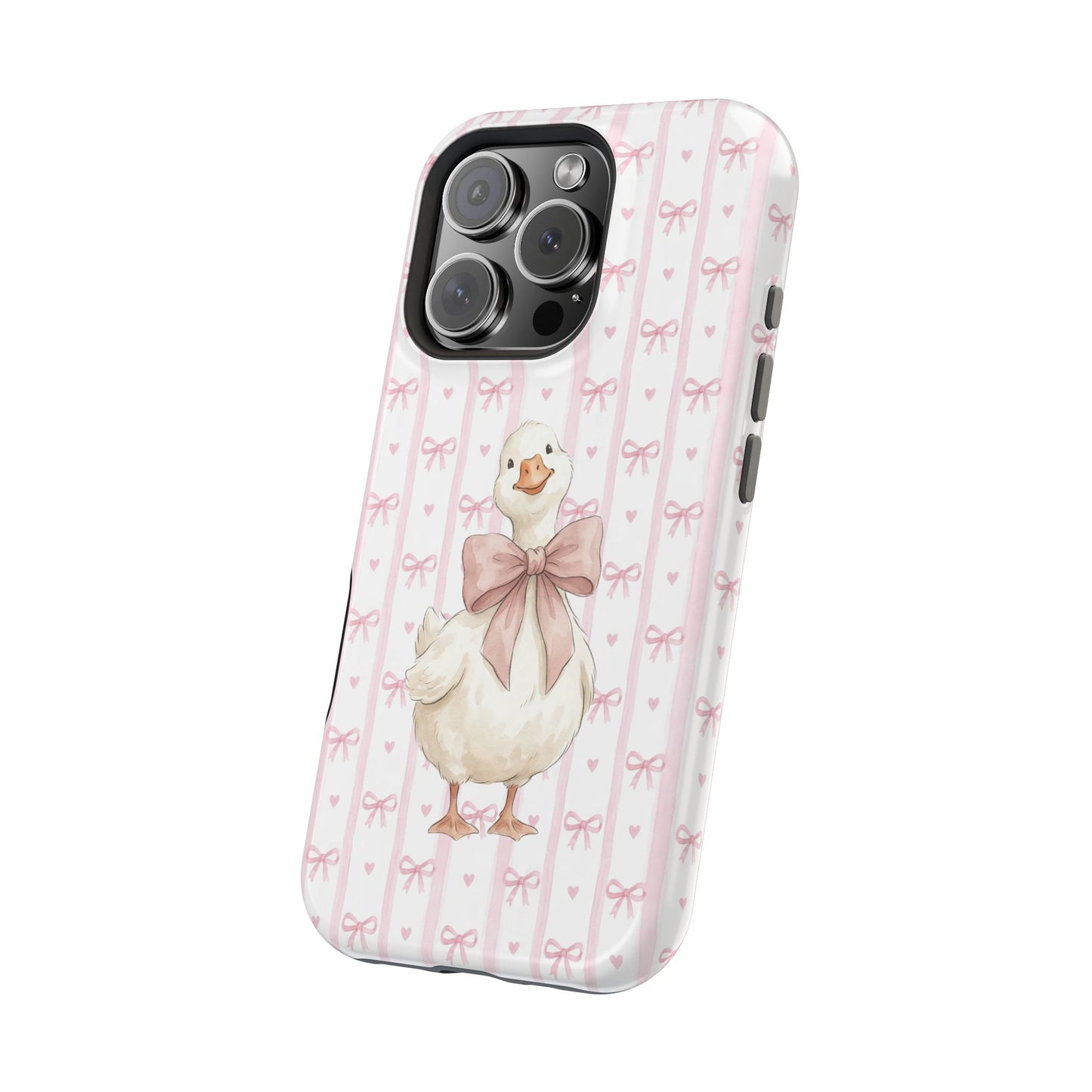 Coquette Goose Phone Case – Goose with Bow Aesthetic Case for iPhone & Samsung Galaxy