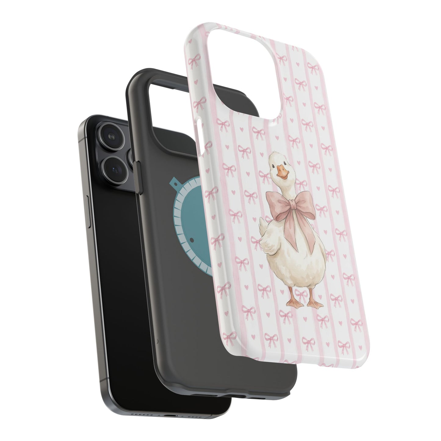 Coquette Goose Phone Case – Goose with Bow Aesthetic Case for iPhone & Samsung Galaxy