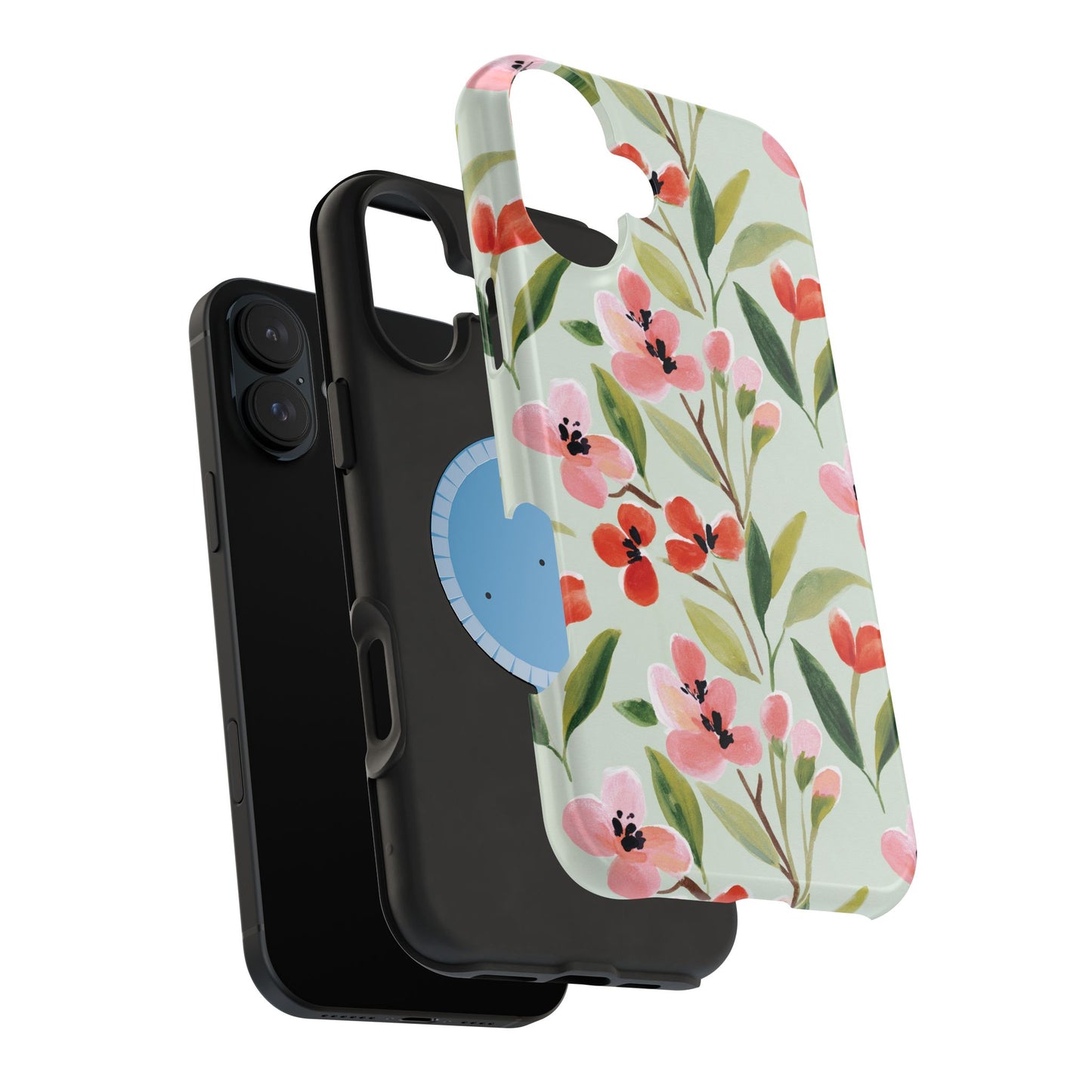 Coquette Floral Phone Case – Red & Pink Flower Aesthetic Case for iPhone & Samsung Galaxy