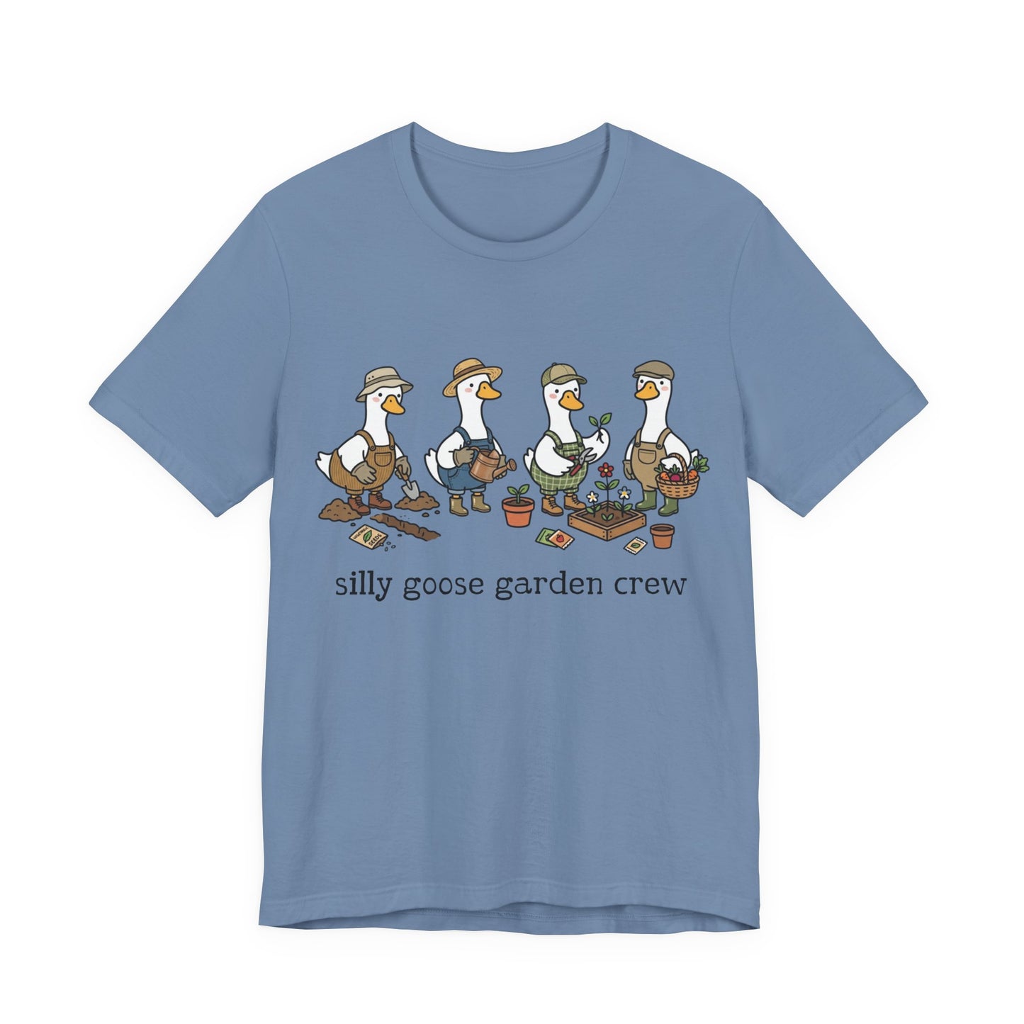 Garden Goose T-Shirt – “Garden Goose Crew” Cottagecore Funny Graphic Tee on Bella Canvas