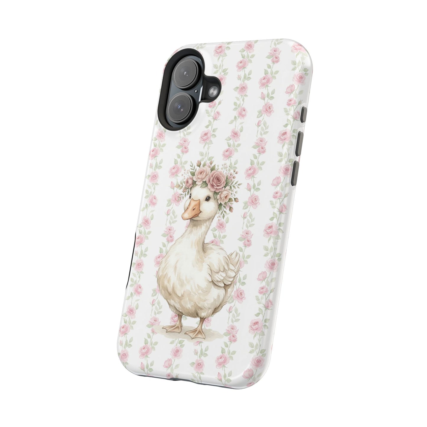 Coquette Floral Goose Phone Case – Vintage Flower Pattern Aesthetic Case for iPhone & Samsung Galaxy