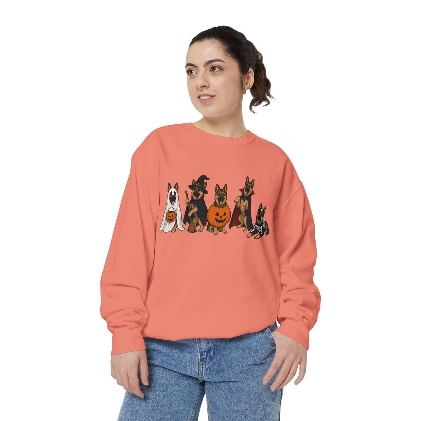 Halloween German Shepherds Sweatshirt — Cute Dog Pumpkin Costume Crewneck