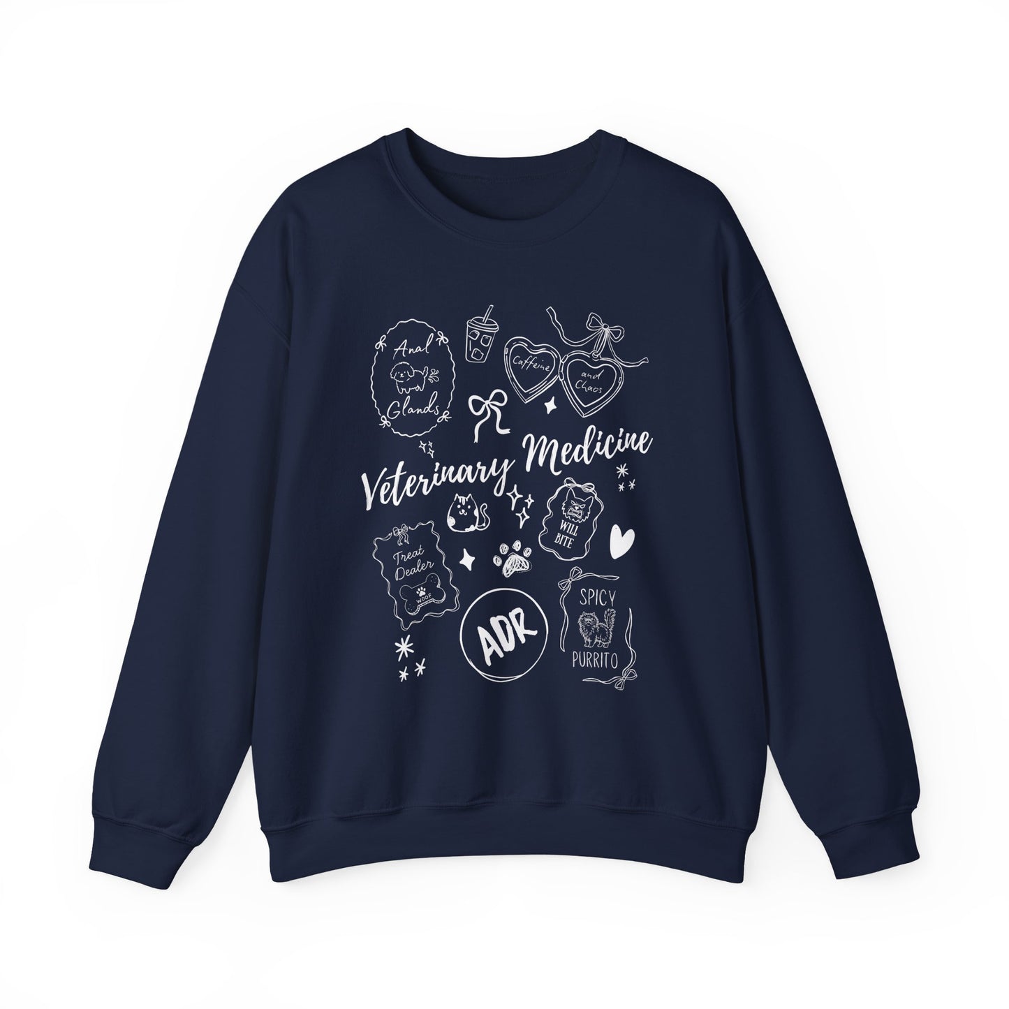 Funny Veterinary Sweatshirt – Coquette Vet Med Graphic Crewneck on Gildan for Vet Techs