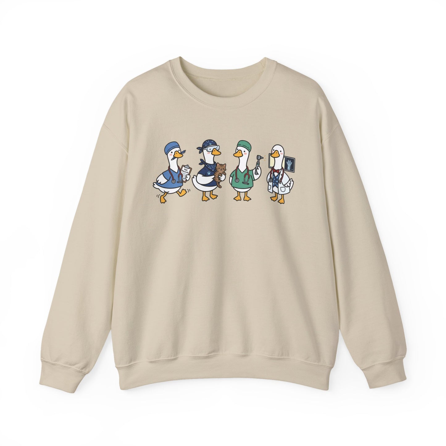 Funny Veterinary Goose Sweatshirt – Silly Goose Vet Tech Graphic Crewneck on Gildan for Vet Med Professionals