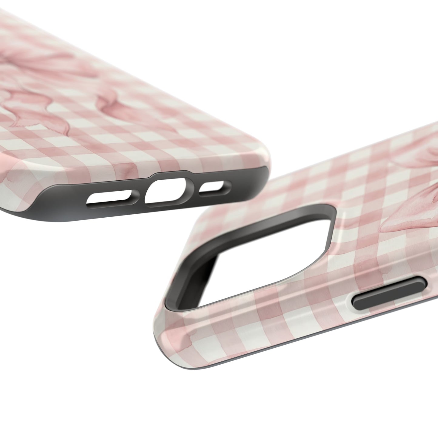 Coquette Bow Phone Case – Pink Gingham Ribbon Aesthetic Case for iPhone & Samsung Galaxy