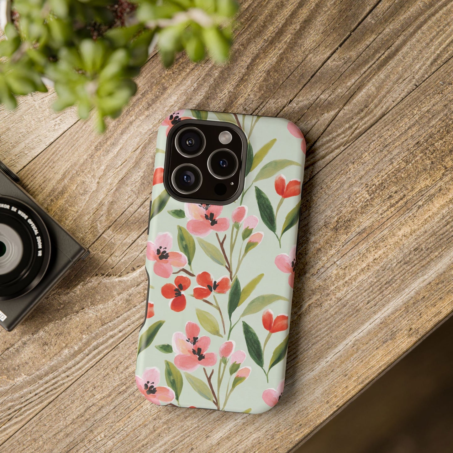Coquette Floral Phone Case – Red & Pink Flower Aesthetic Case for iPhone & Samsung Galaxy