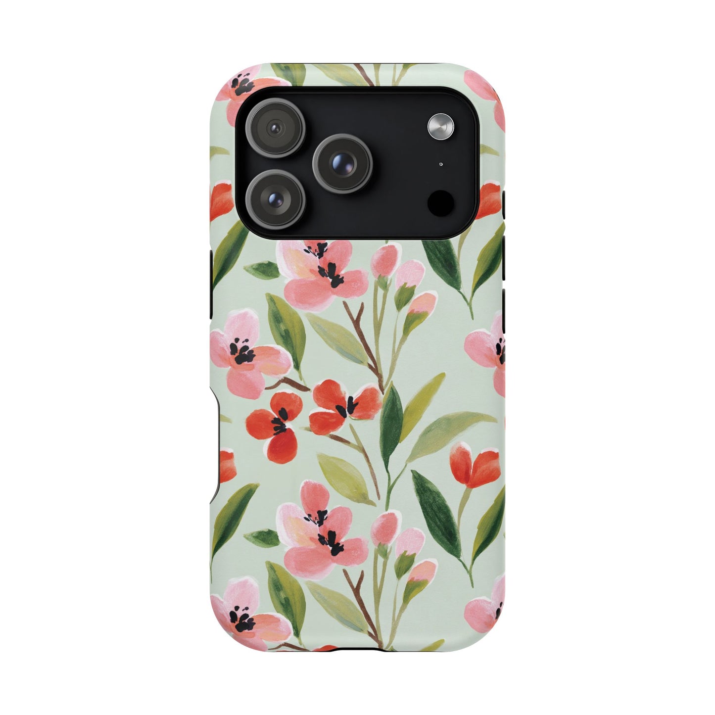Coquette Floral Phone Case – Red & Pink Flower Aesthetic Case for iPhone & Samsung Galaxy