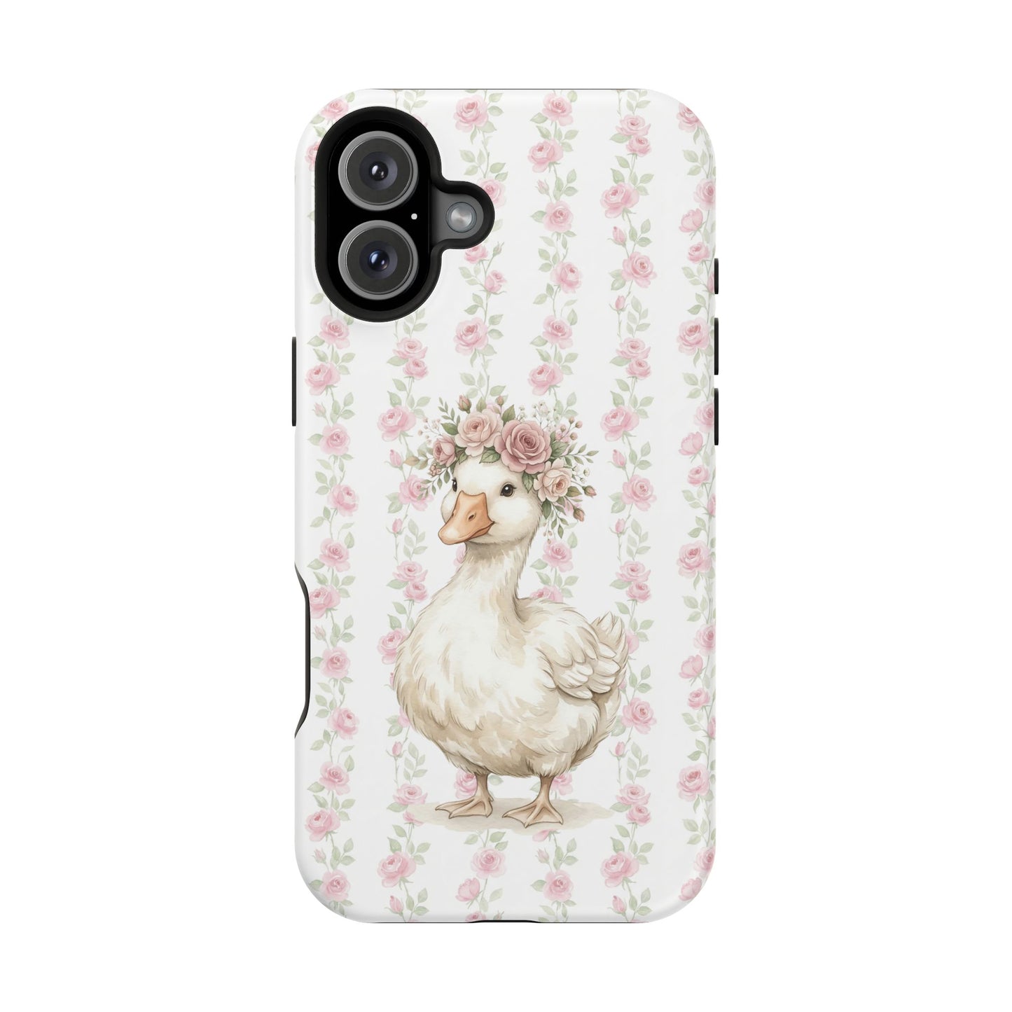 Coquette Floral Goose Phone Case – Vintage Flower Pattern Aesthetic Case for iPhone & Samsung Galaxy