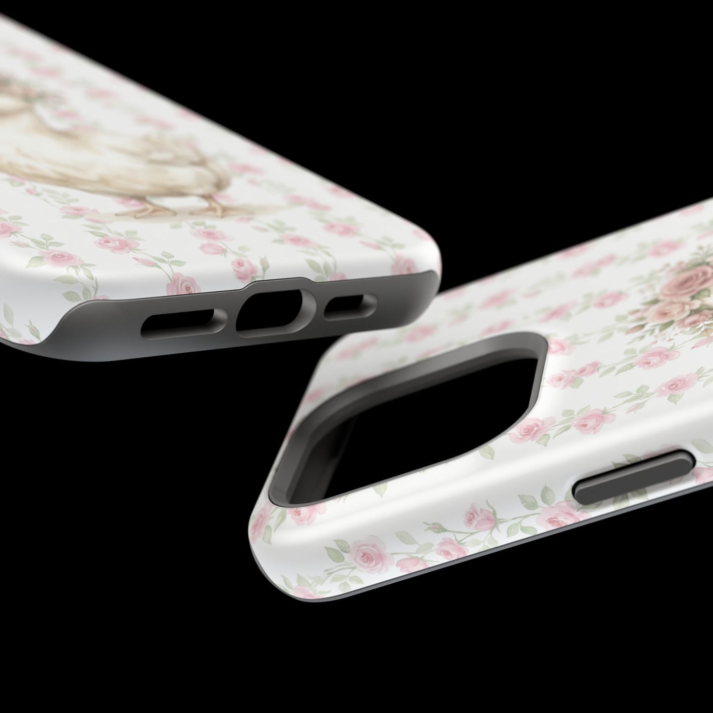 Coquette Floral Goose Phone Case – Vintage Flower Pattern Aesthetic Case for iPhone & Samsung Galaxy