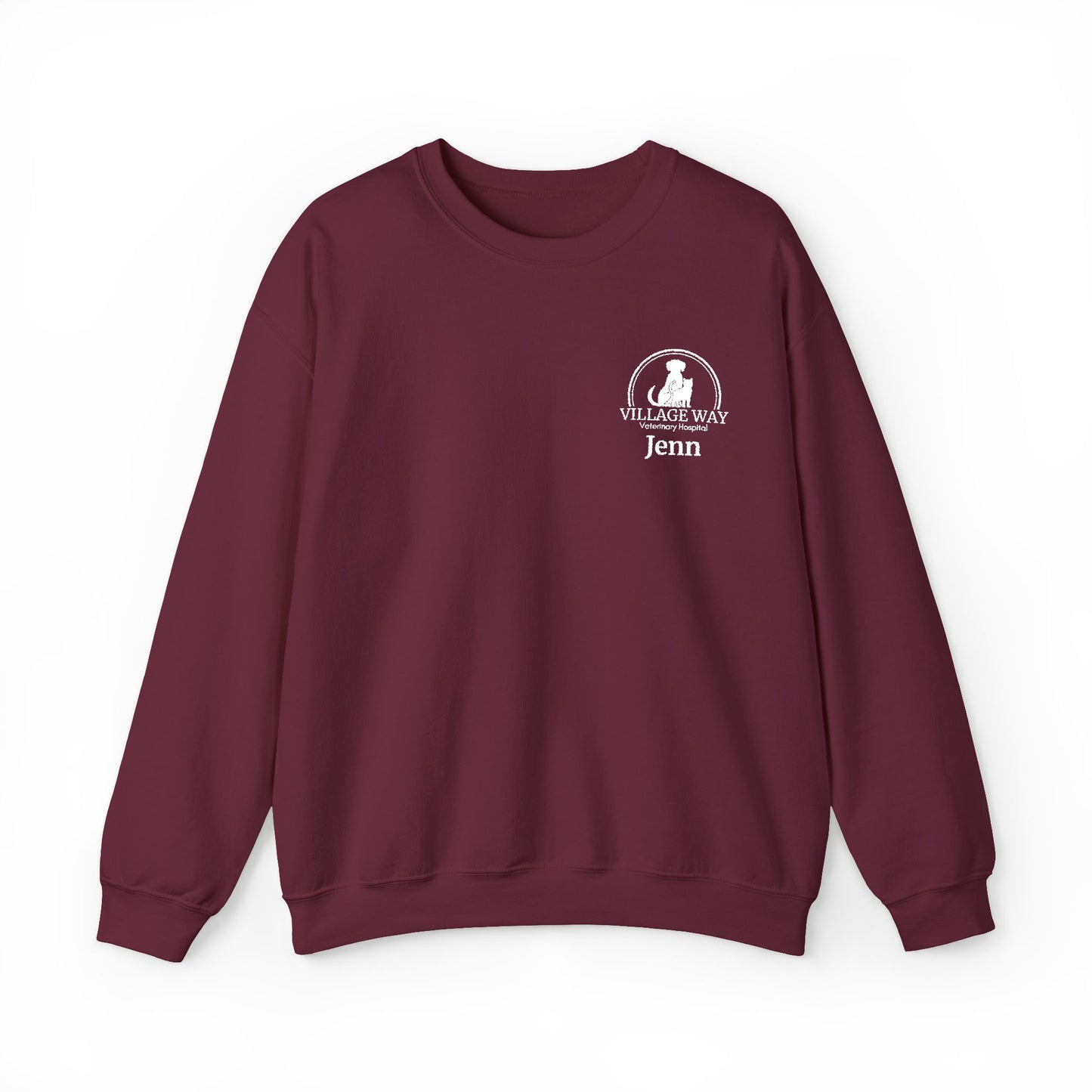 Village Way Vet Custom Name Crewneck Sweatshirt