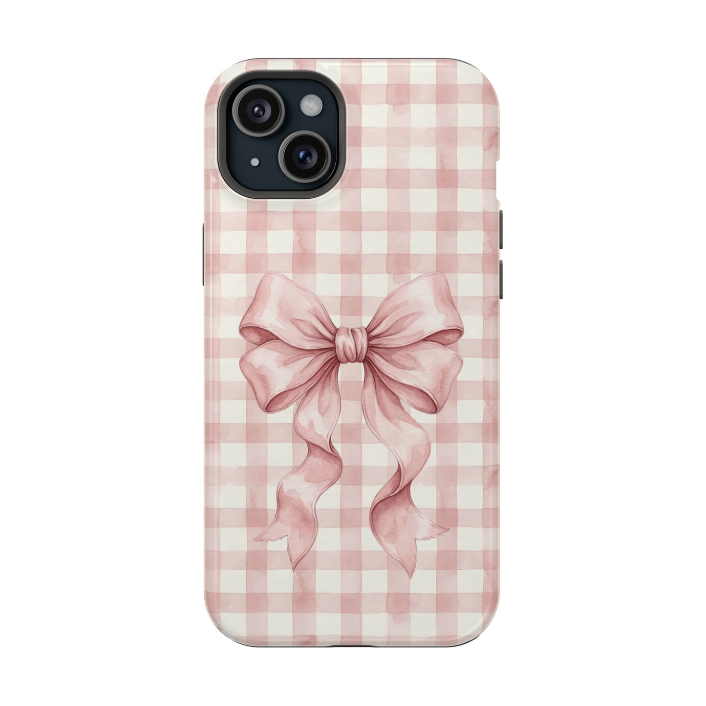 Coquette Bow Phone Case – Pink Gingham Ribbon Aesthetic Case for iPhone & Samsung Galaxy