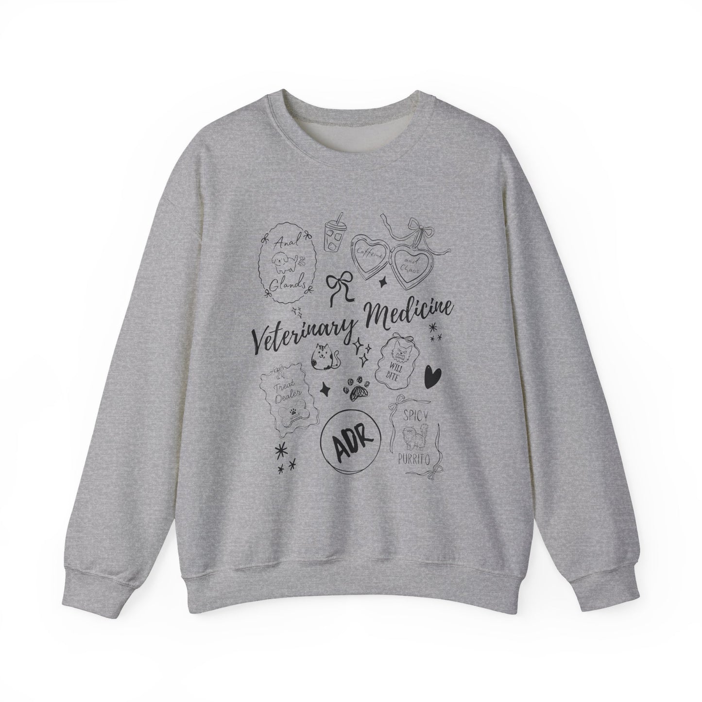 Funny Veterinary Sweatshirt – Coquette Vet Med Graphic Crewneck on Gildan for Vet Techs