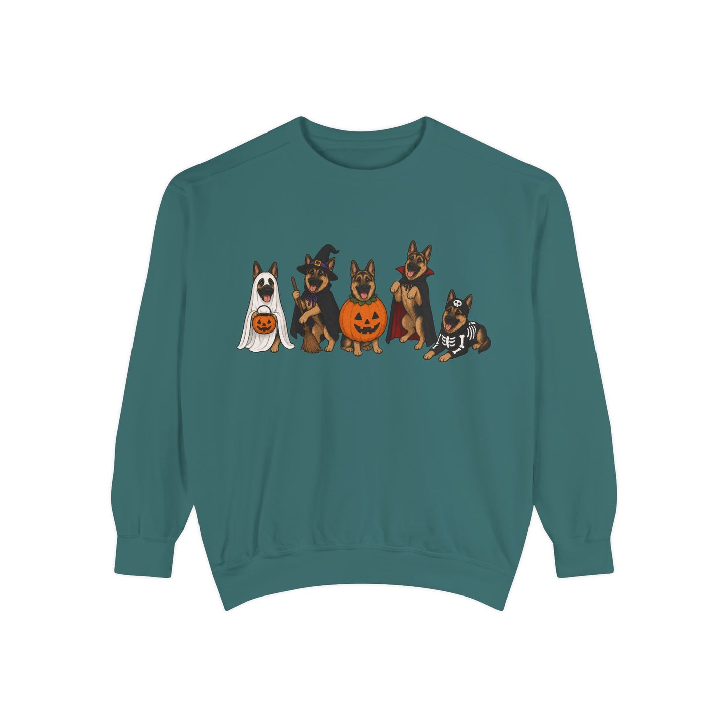 Halloween German Shepherds Sweatshirt — Cute Dog Pumpkin Costume Crewneck