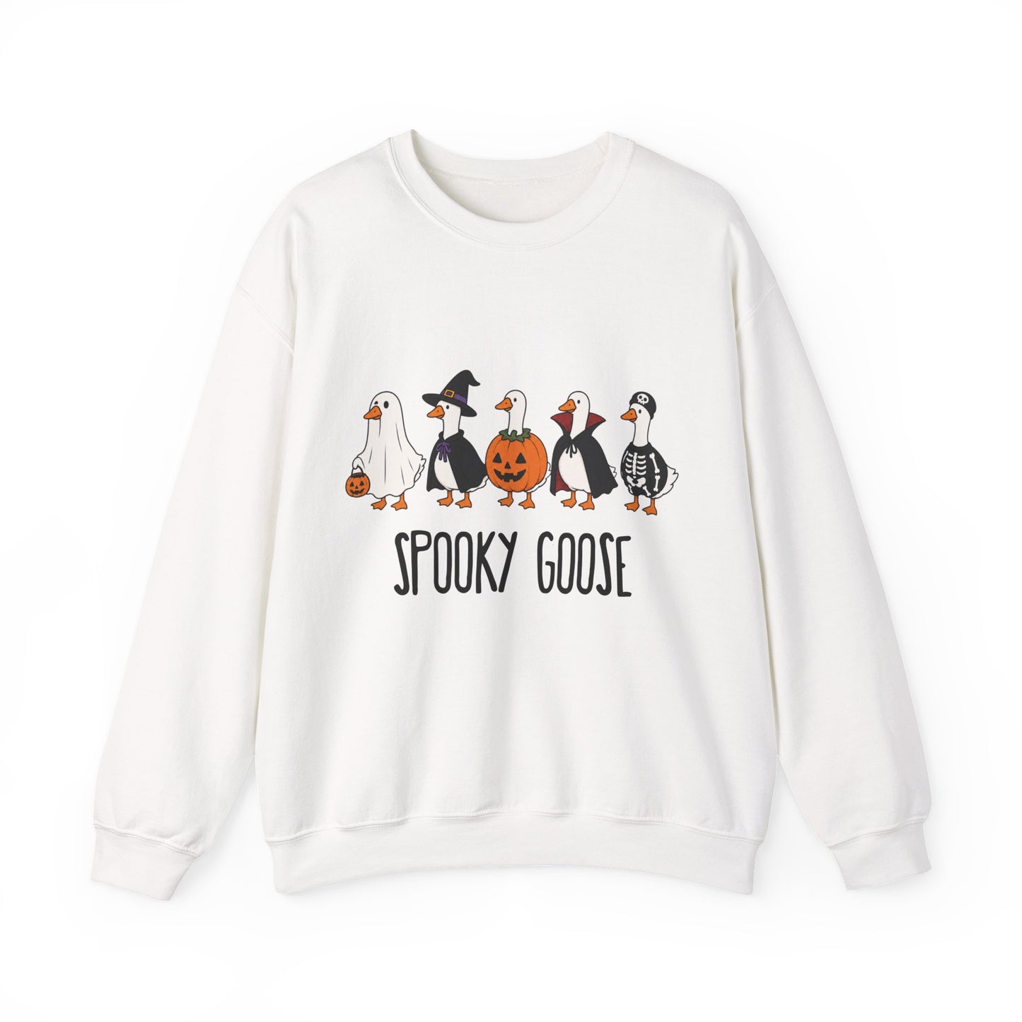 Spooky Goose Halloween Sweatshirt — Cute Goose Pumpkin & Costume Graphic
