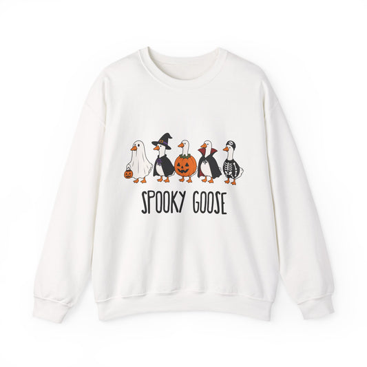 Spooky Goose Halloween Sweatshirt — Cute Goose Pumpkin & Costume Graphic