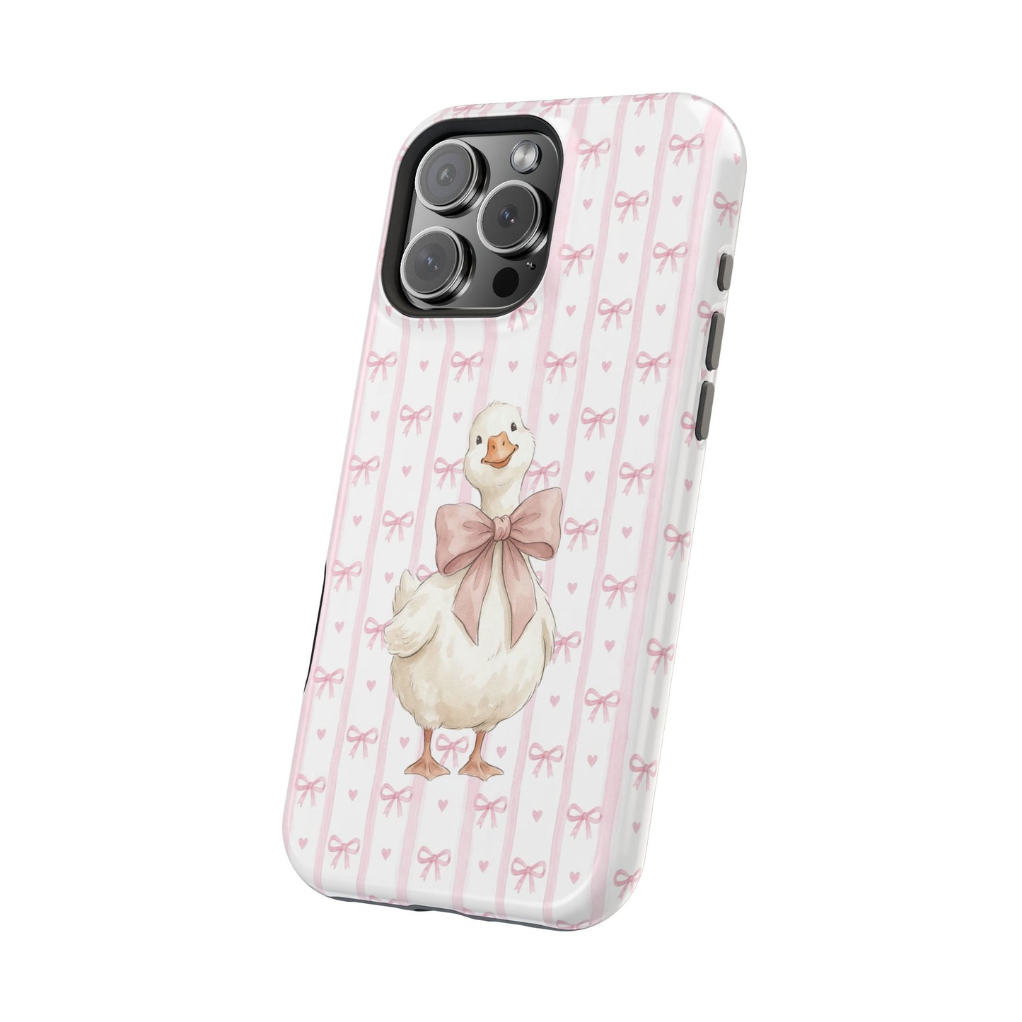 Coquette Goose Phone Case – Goose with Bow Aesthetic Case for iPhone & Samsung Galaxy