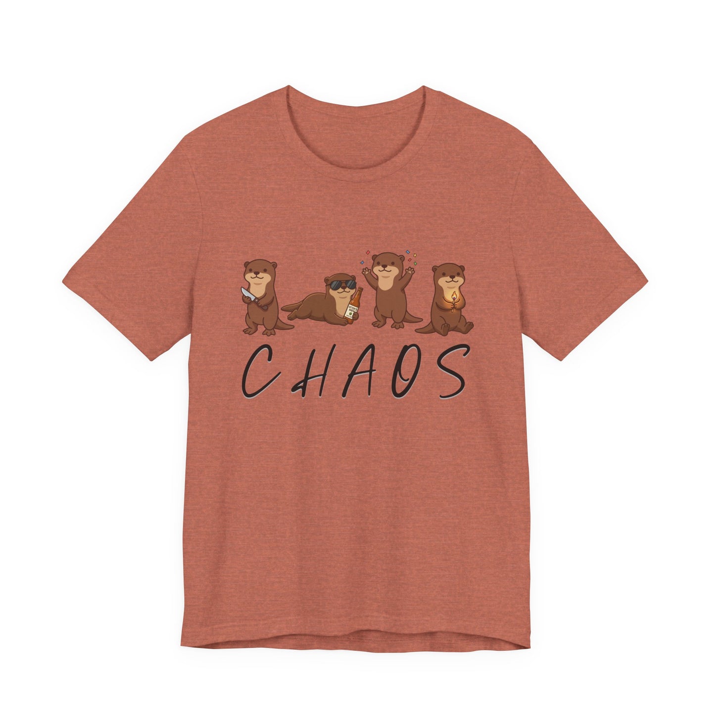 Otter Chaos T-Shirt – Funny Chaotic Otters Graphic Tee on Bella Canvas for Animal Lovers