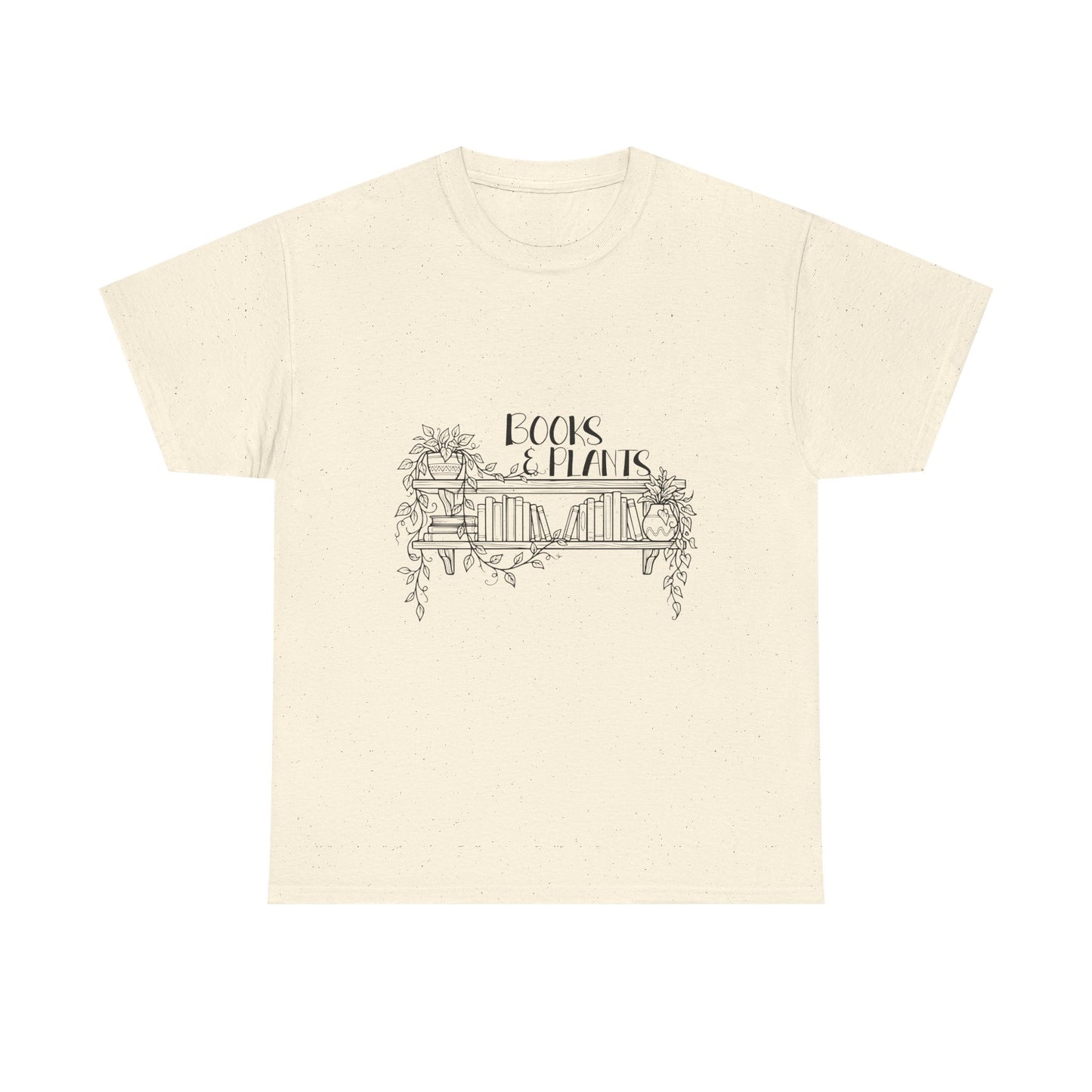 Cottagecore Book Lover T-Shirt – Books and Plants Graphic Tee on Gildan for Cozy Readers