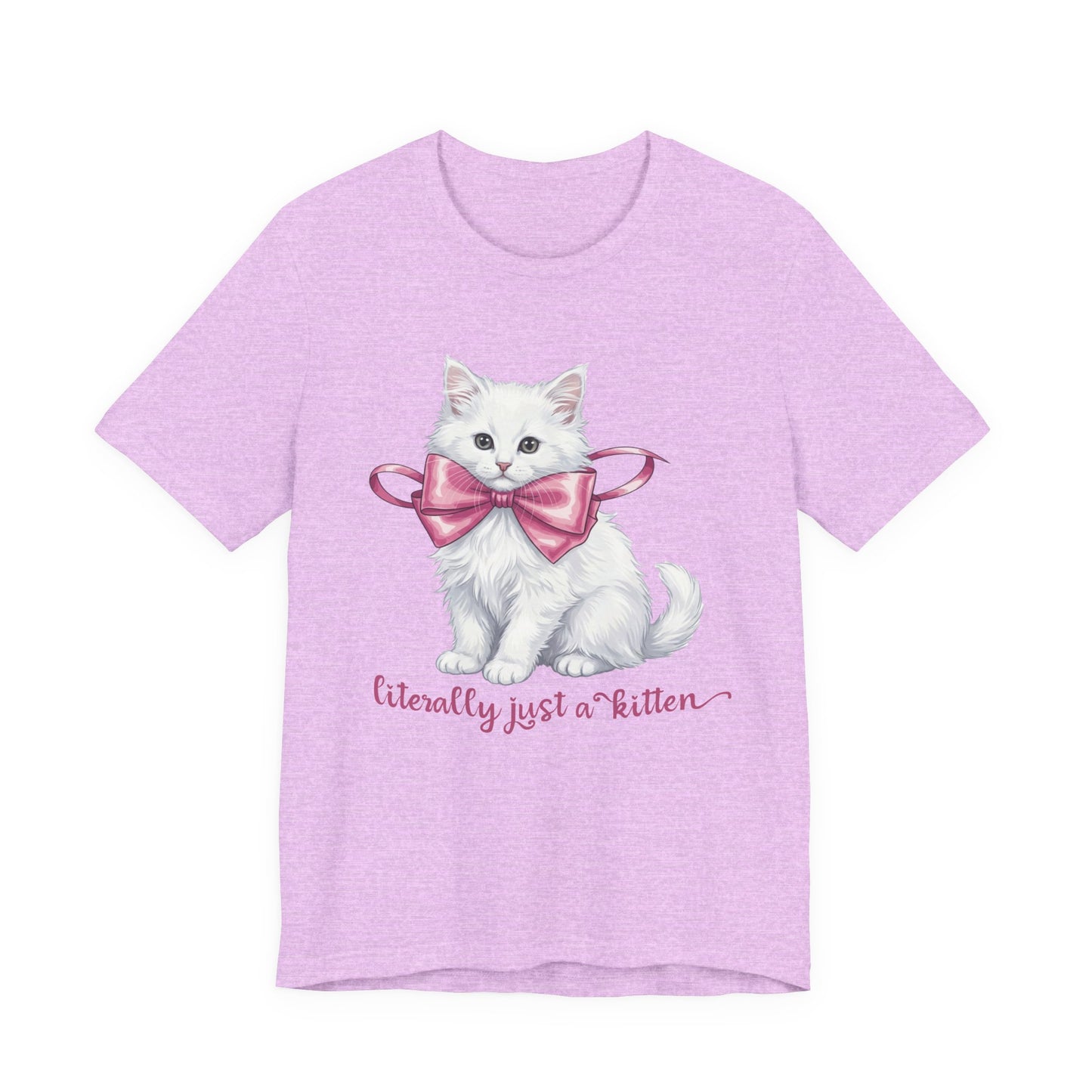 Coquette Kitten T-Shirt – Cute Bow Cat Aesthetic Graphic Tee on Bella Canvas for Cat Lovers