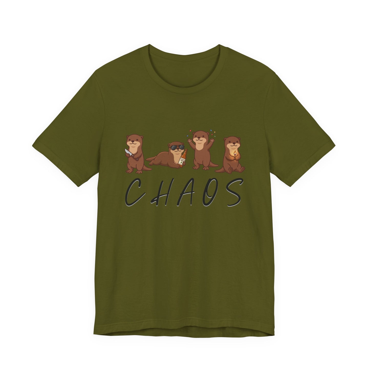 Otter Chaos T-Shirt – Funny Chaotic Otters Graphic Tee on Bella Canvas for Animal Lovers