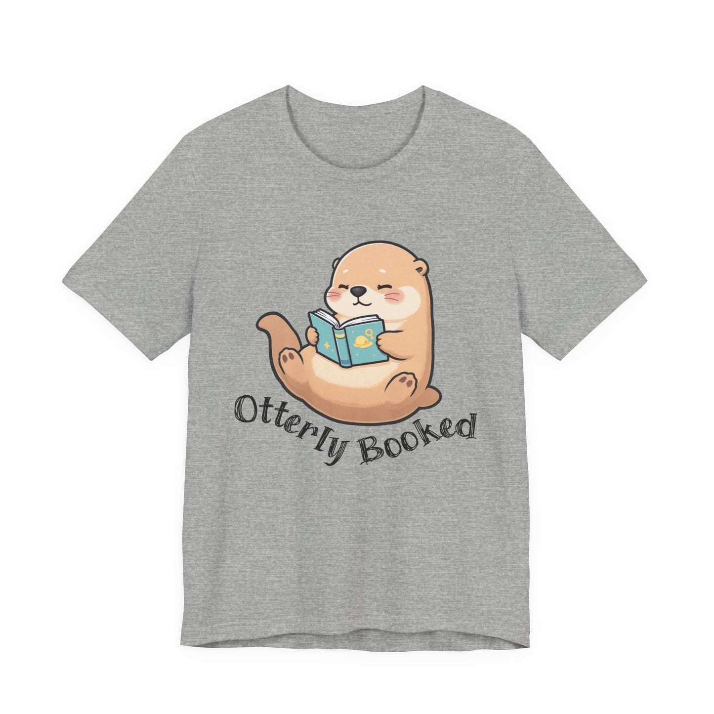 Otterly Booked T-Shirt – Cute Otter Reading Graphic Tee on Bella Canvas for Book Lovers