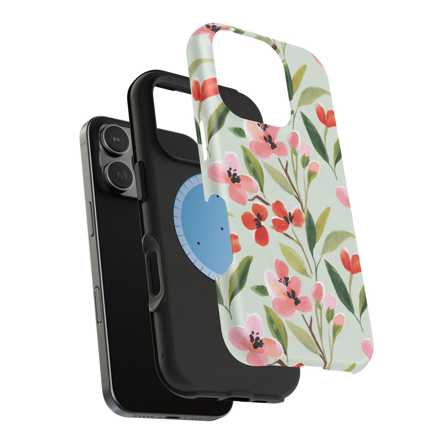 Coquette Floral Phone Case – Red & Pink Flower Aesthetic Case for iPhone & Samsung Galaxy