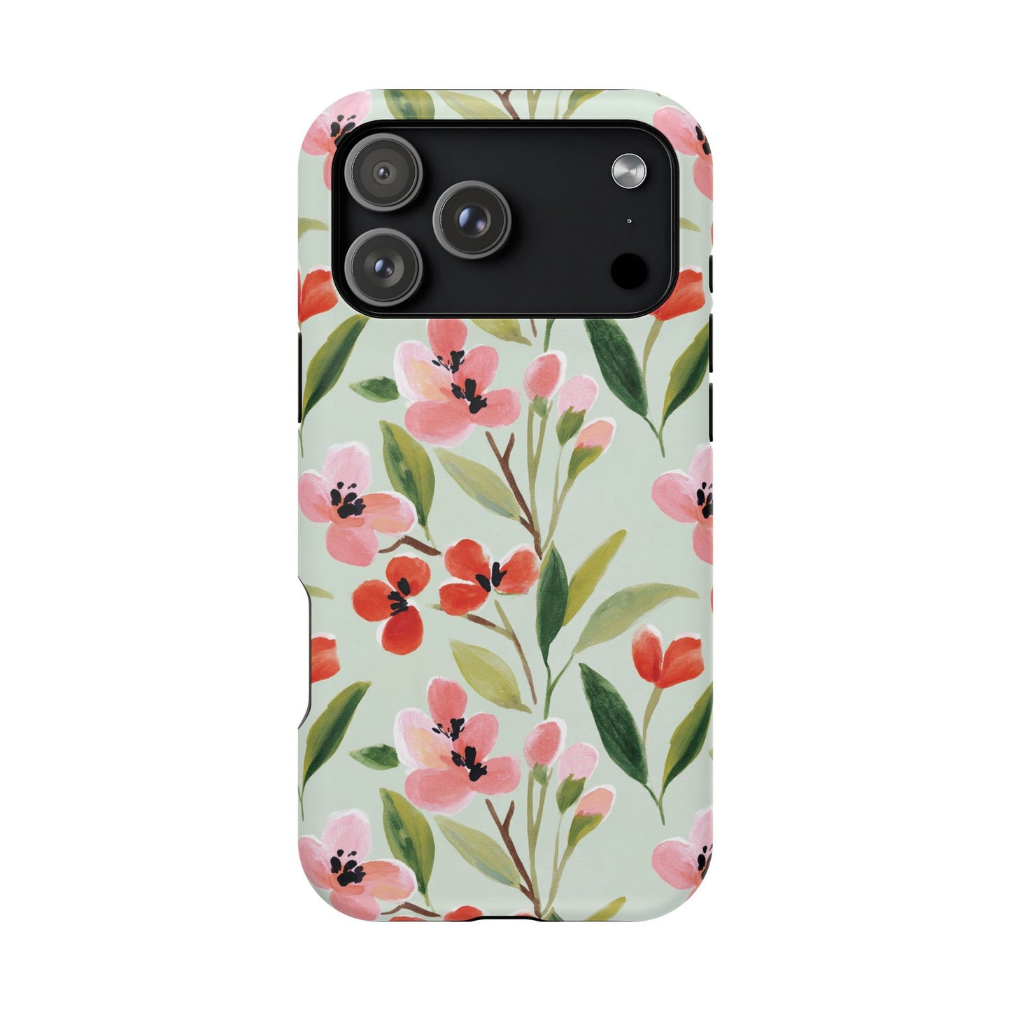 Coquette Floral Phone Case – Red & Pink Flower Aesthetic Case for iPhone & Samsung Galaxy