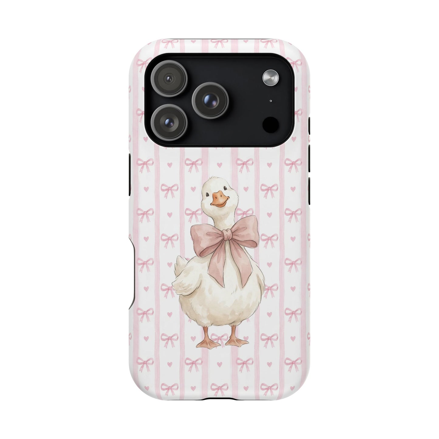 Coquette Goose Phone Case – Goose with Bow Aesthetic Case for iPhone & Samsung Galaxy