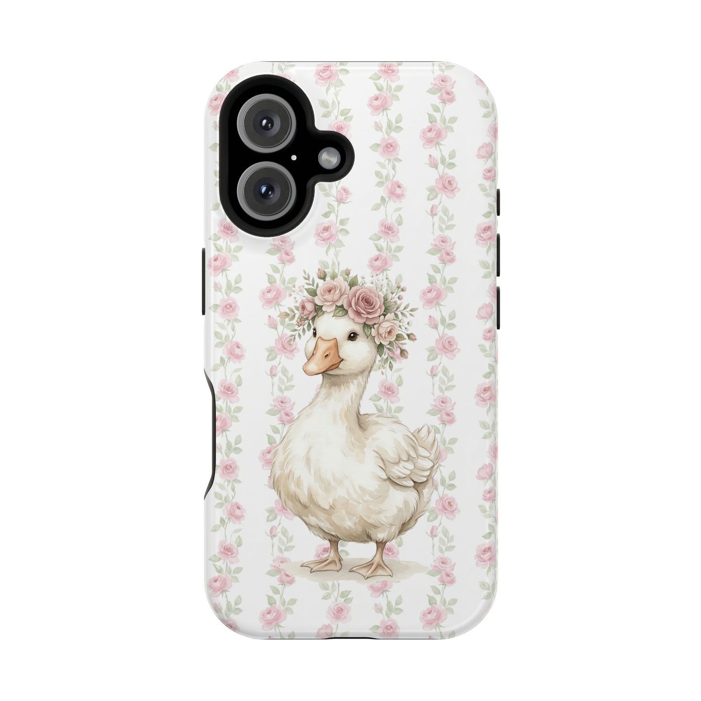 Coquette Floral Goose Phone Case – Vintage Flower Pattern Aesthetic Case for iPhone & Samsung Galaxy