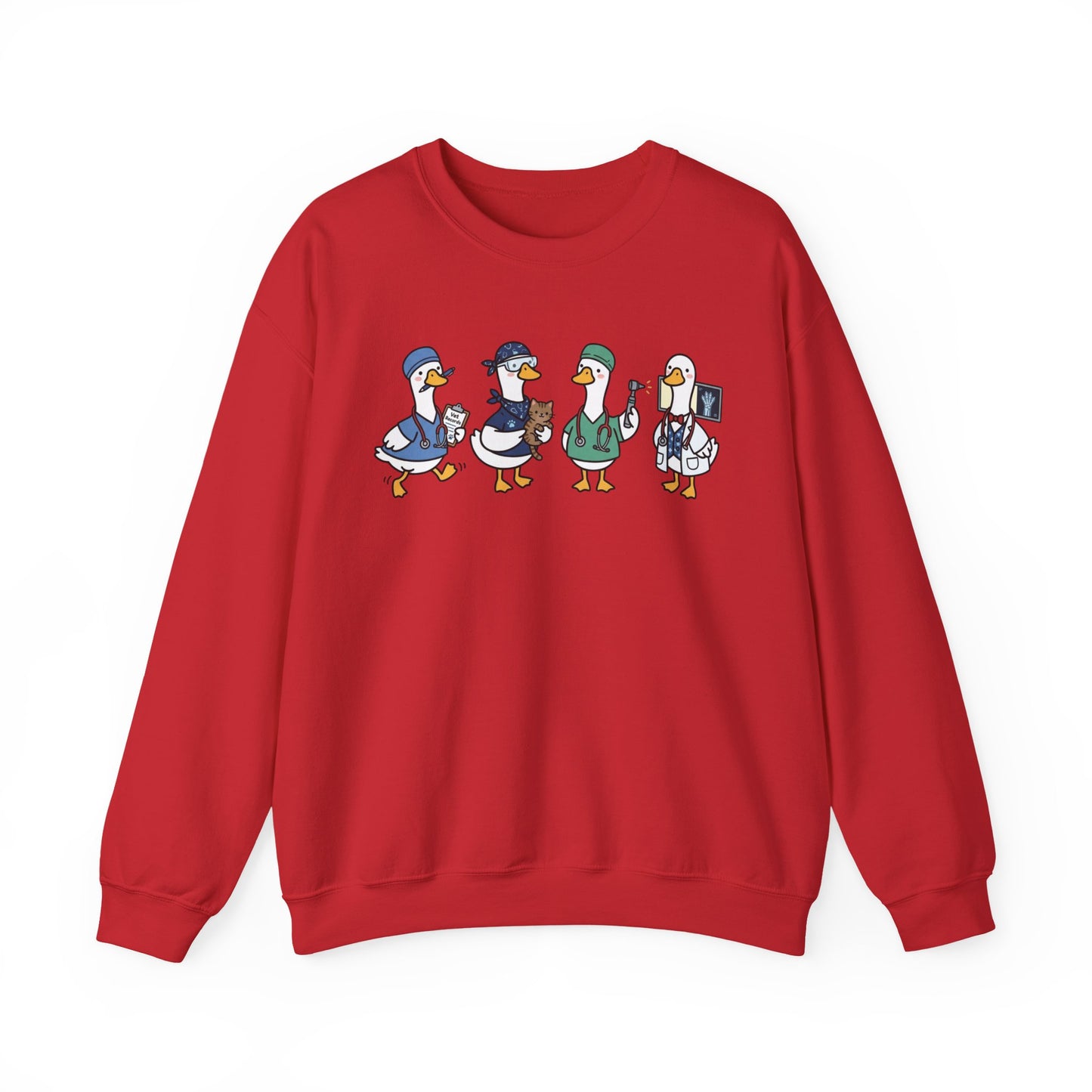 Funny Veterinary Goose Sweatshirt – Silly Goose Vet Tech Graphic Crewneck on Gildan for Vet Med Professionals