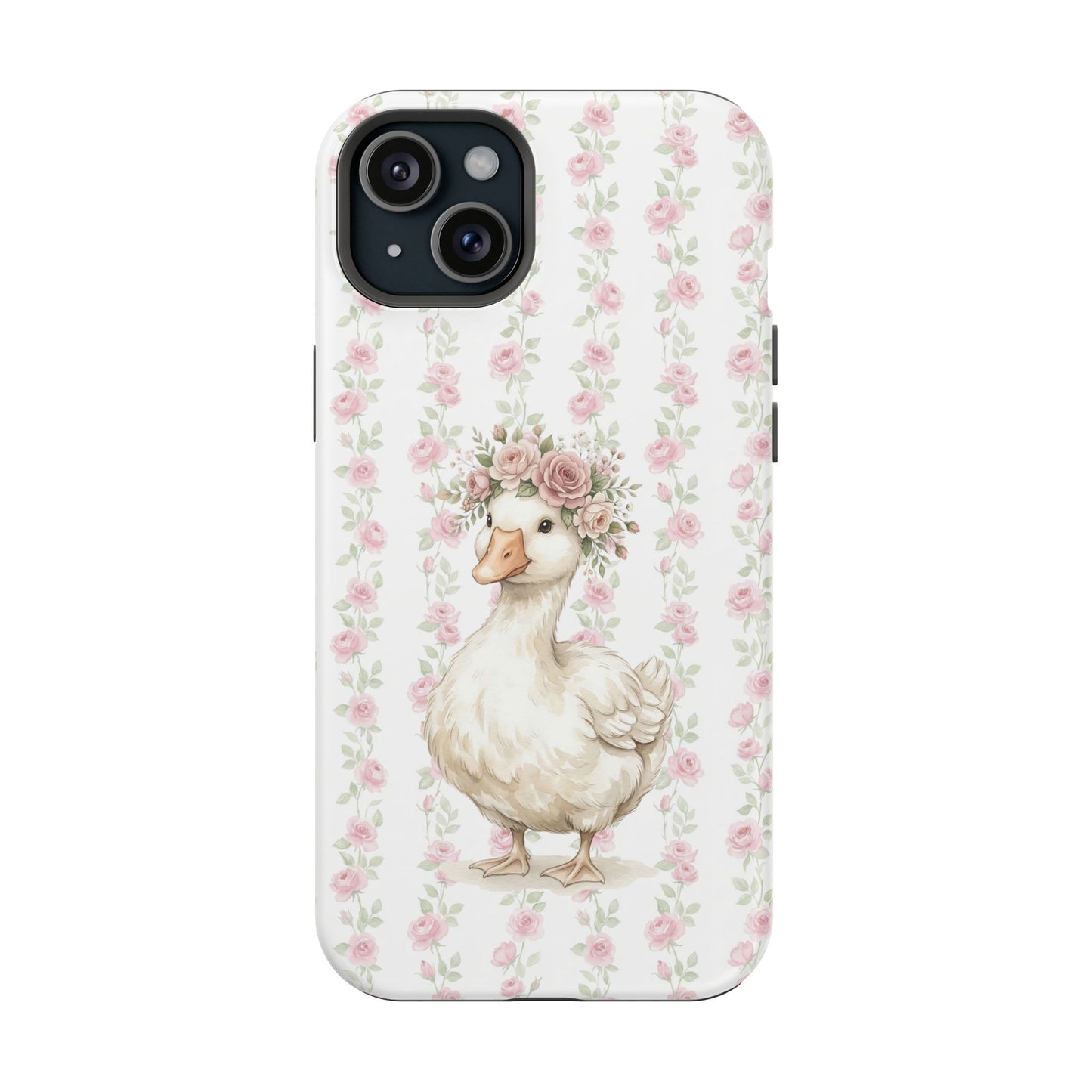 Coquette Floral Goose Phone Case – Vintage Flower Pattern Aesthetic Case for iPhone & Samsung Galaxy