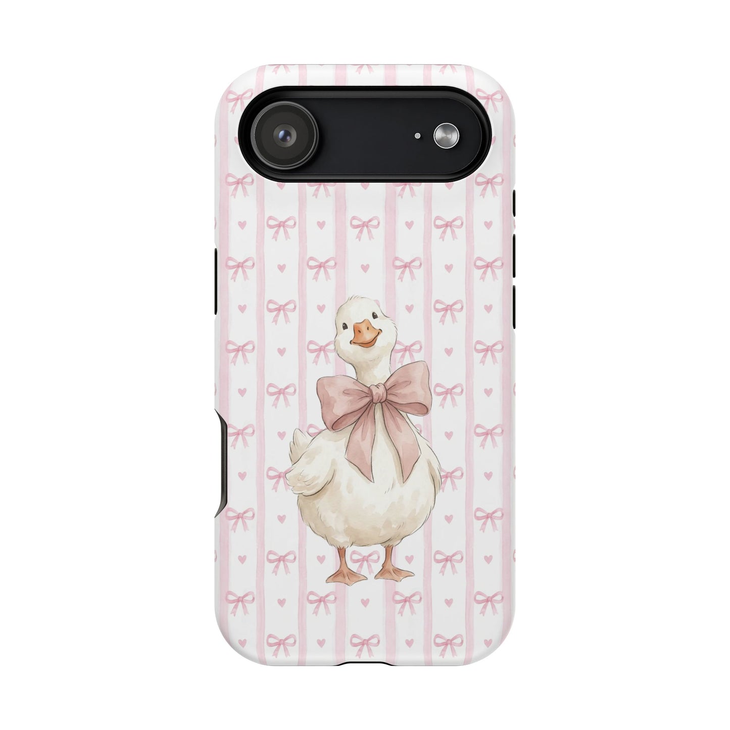 Coquette Goose Phone Case – Goose with Bow Aesthetic Case for iPhone & Samsung Galaxy