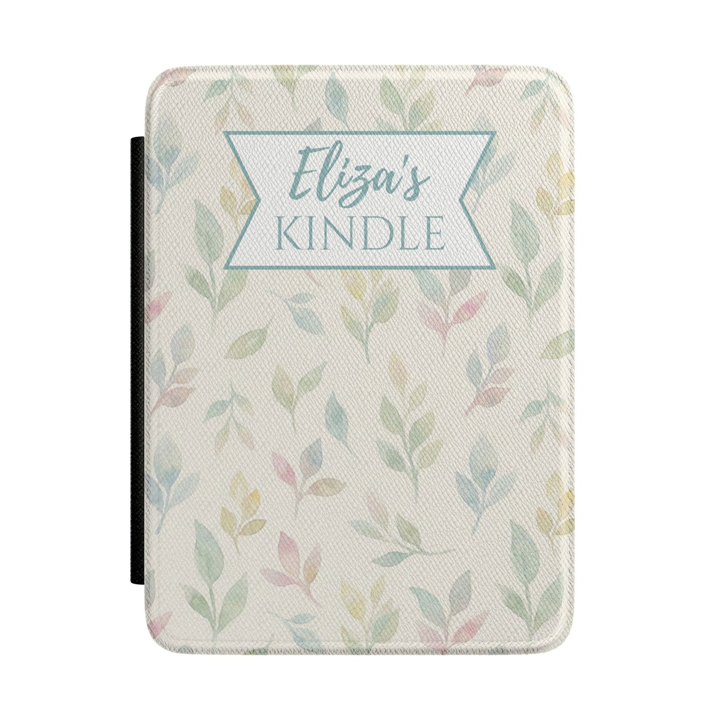 Personalized Cottagecore Kindle Case – Cream Floral Custom Name Aesthetic E-Reader Cover for Book Lovers