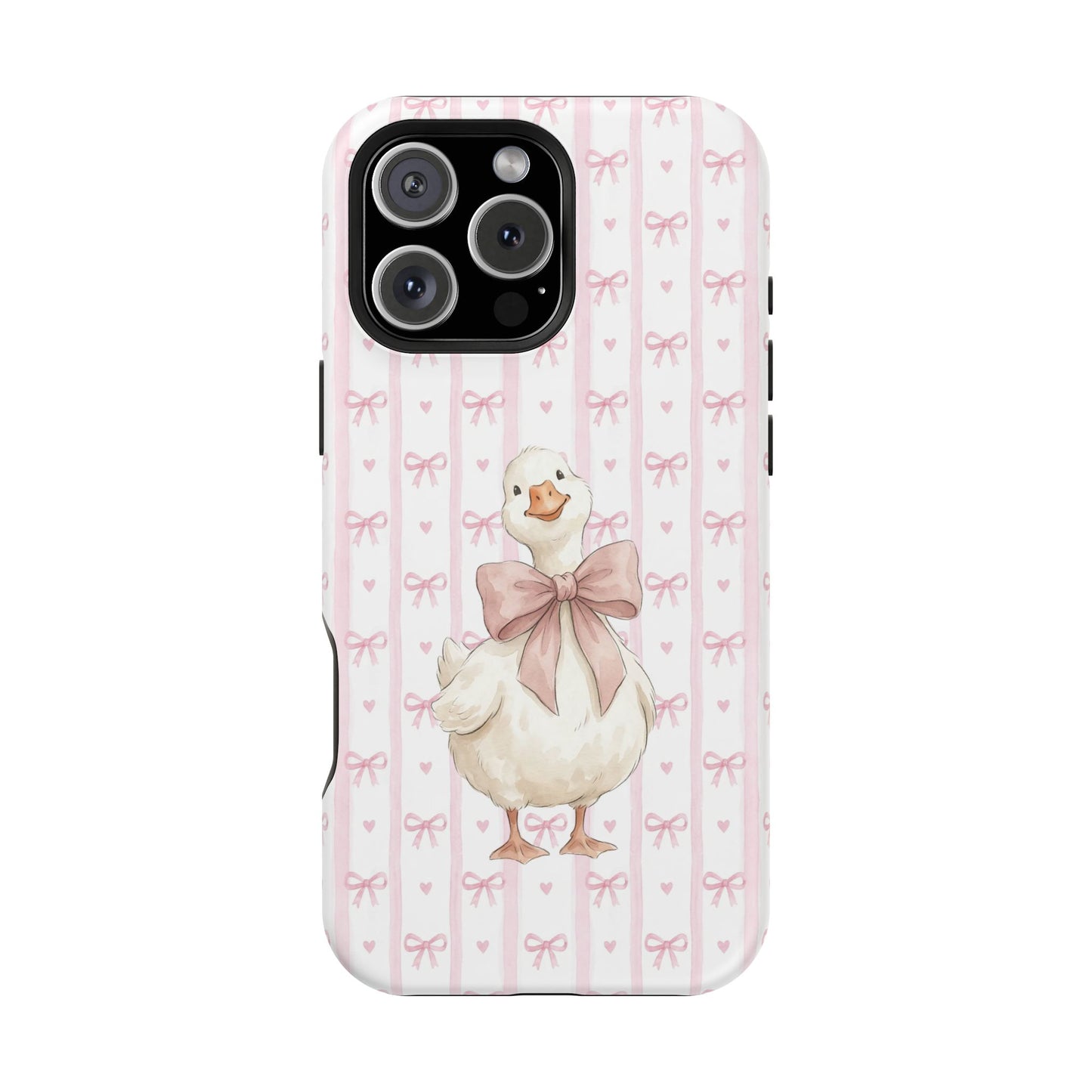 Coquette Goose Phone Case – Goose with Bow Aesthetic Case for iPhone & Samsung Galaxy