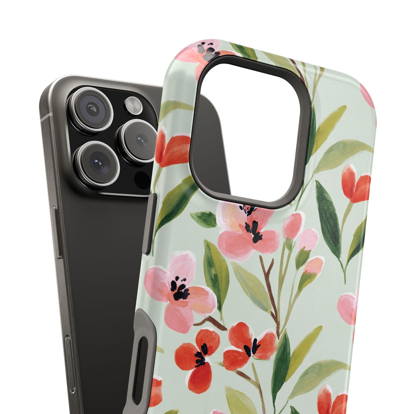 Coquette Floral Phone Case – Red & Pink Flower Aesthetic Case for iPhone & Samsung Galaxy