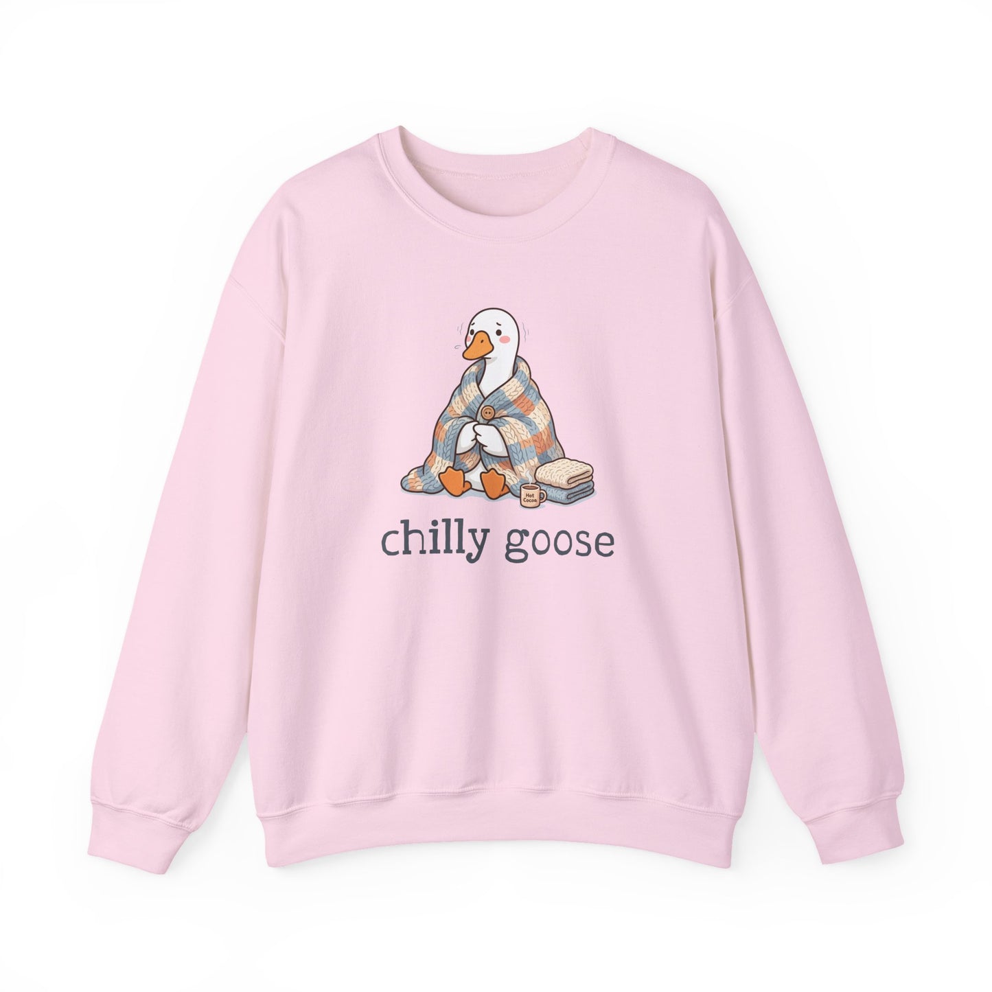 Funny Goose Sweatshirt – “Chilly Goose” Cottagecore Graphic Crewneck on Gildan