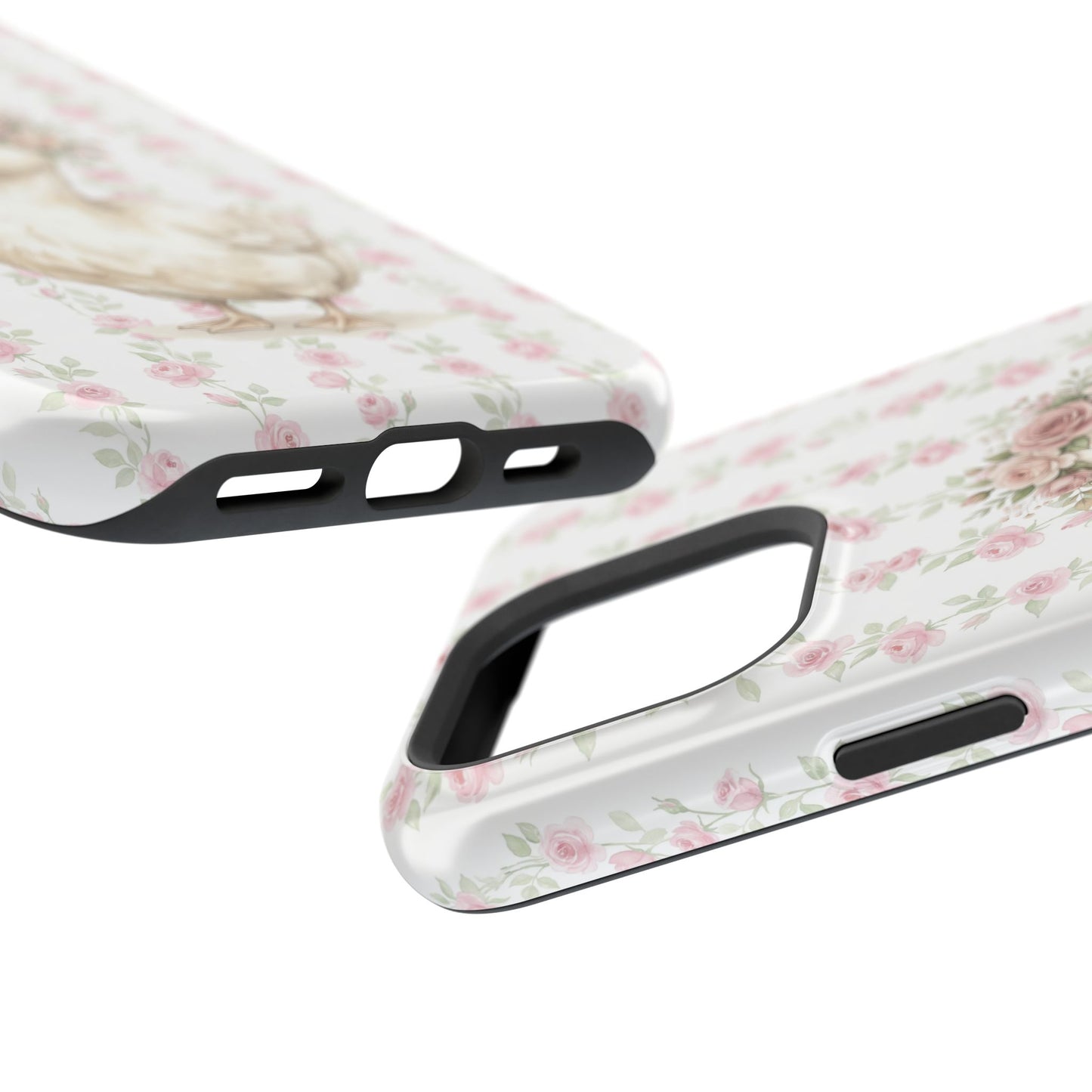 Coquette Floral Goose Phone Case – Vintage Flower Pattern Aesthetic Case for iPhone & Samsung Galaxy
