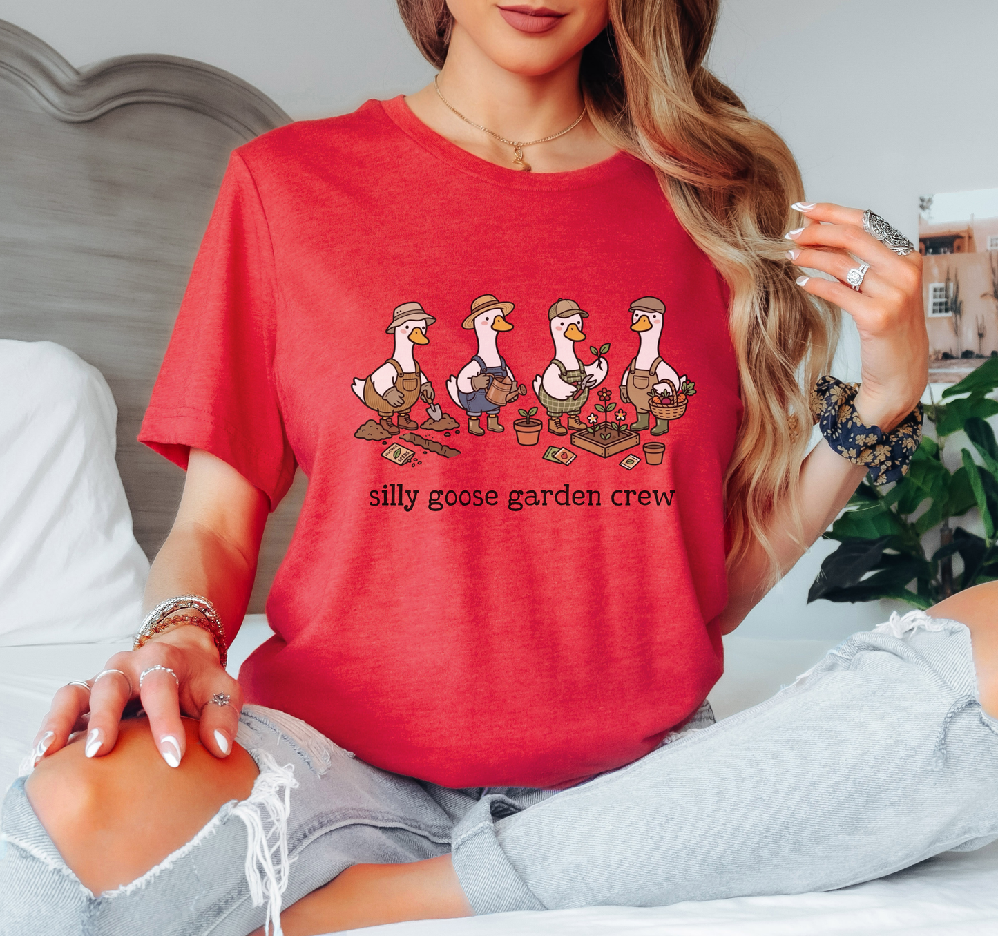 Garden Goose T-Shirt – “Garden Goose Crew” Cottagecore Funny Graphic Tee on Bella Canvas