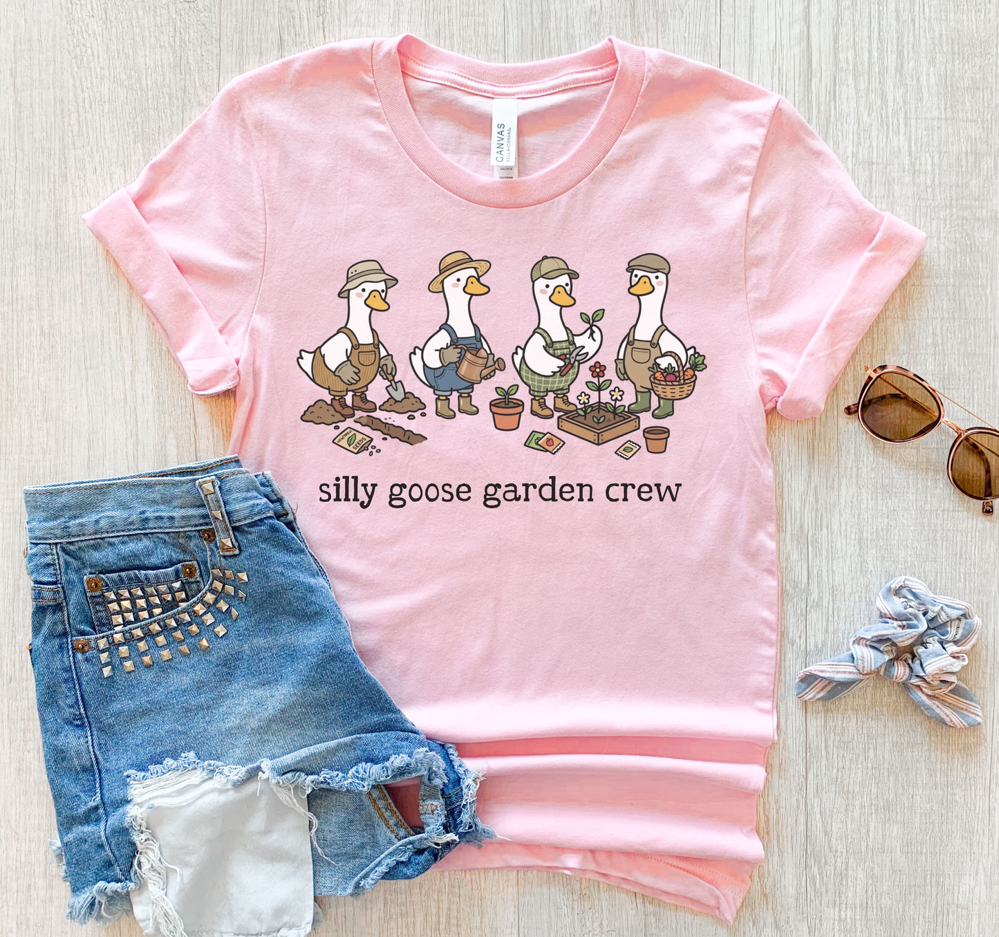 Garden Goose T-Shirt – “Garden Goose Crew” Cottagecore Funny Graphic Tee on Bella Canvas
