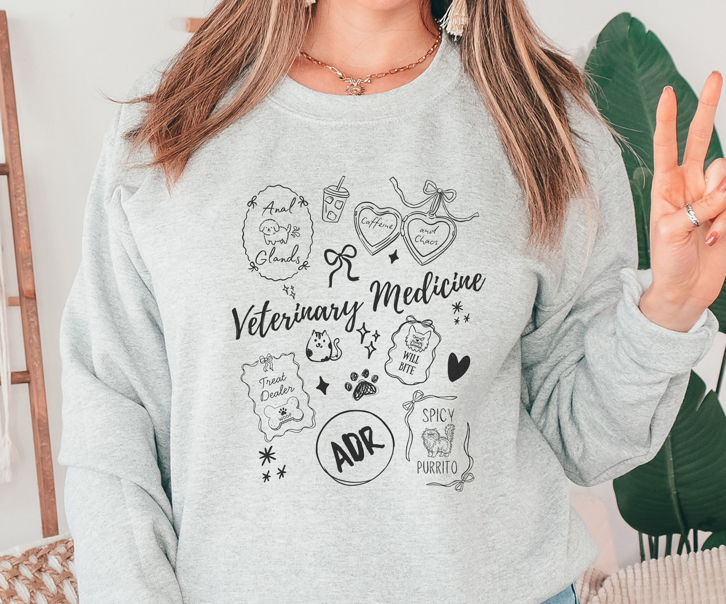 Funny Veterinary Sweatshirt – Coquette Vet Med Graphic Crewneck on Gildan for Vet Techs