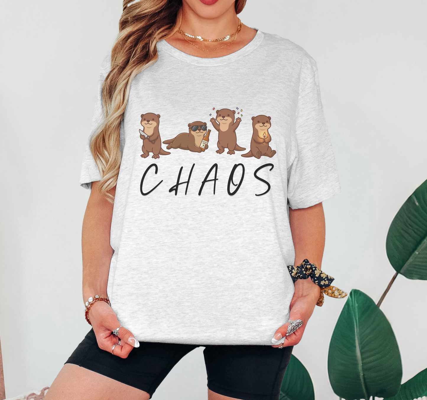 Otter Chaos T-Shirt – Funny Chaotic Otters Graphic Tee on Bella Canvas for Animal Lovers