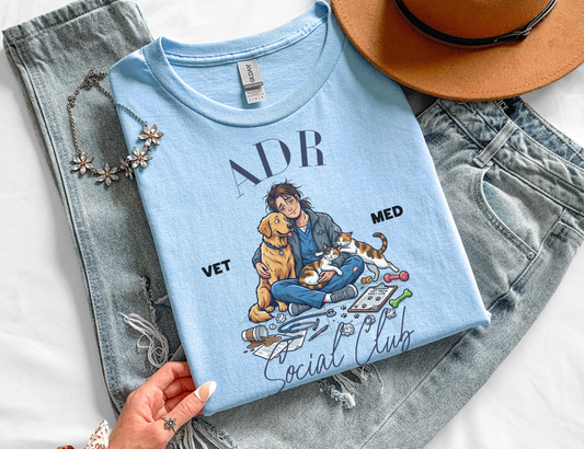 Veterinary T-Shirt – “ADR Social Club” Funny Vet Med Graphic Tee on Gildan for Vet Techs