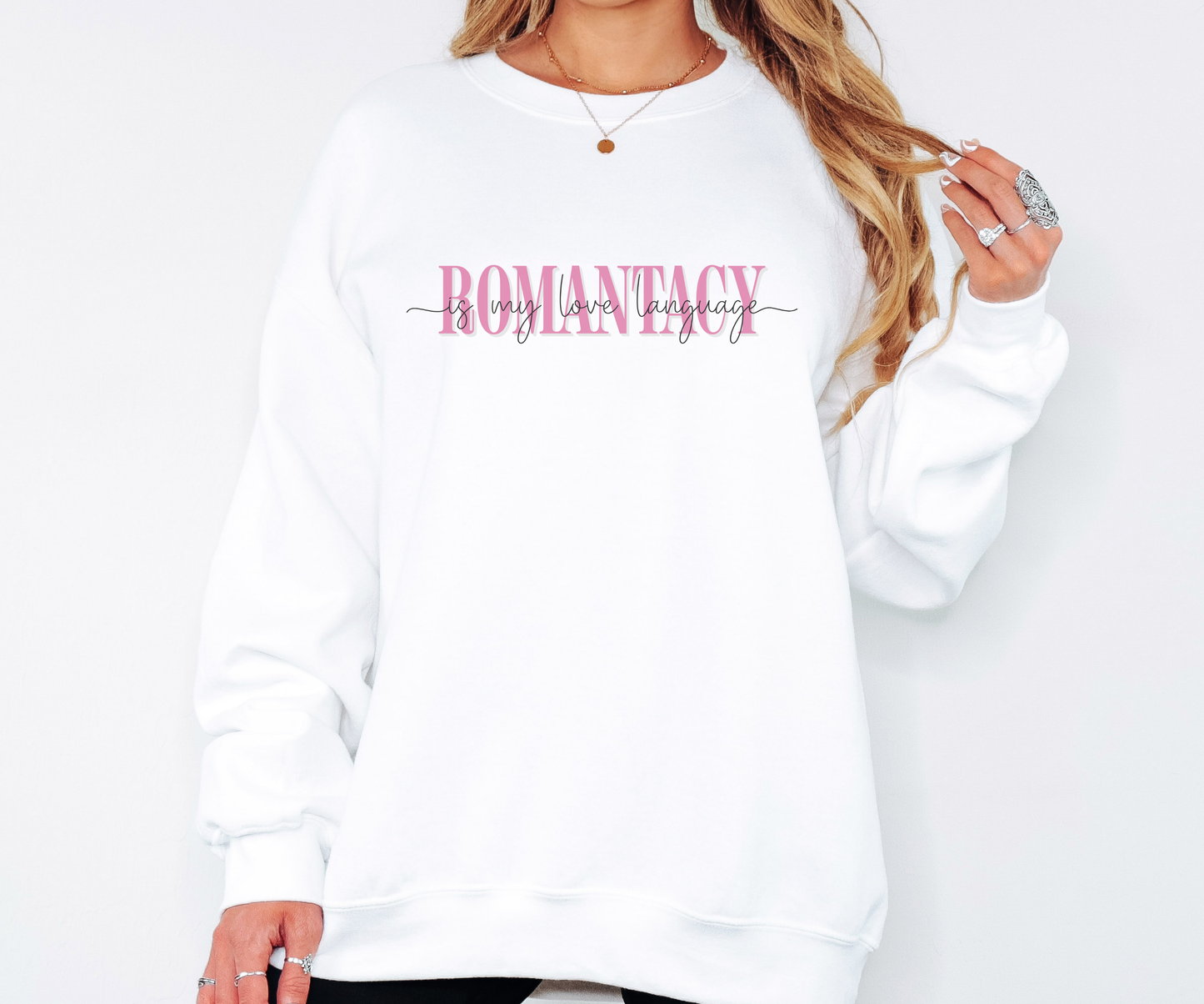 Romantasy Sweatshirt – “Romantasy Is My Love Language” Bookish Graphic Crewneck on Gildan