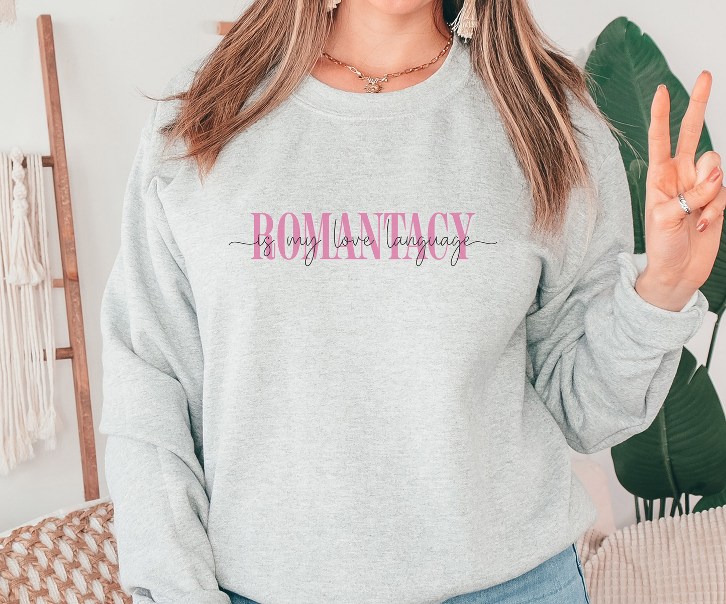 Romantasy Sweatshirt – “Romantasy Is My Love Language” Bookish Graphic Crewneck on Gildan